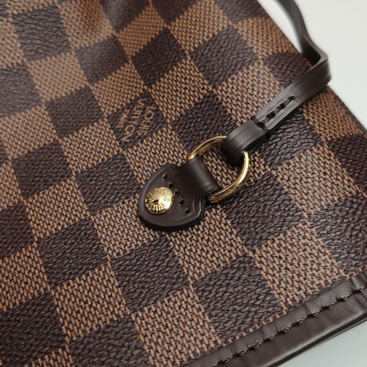 Preloved GLM-Neverfull MM Damier Ebene Tote Bag with Pouch 250604781221641