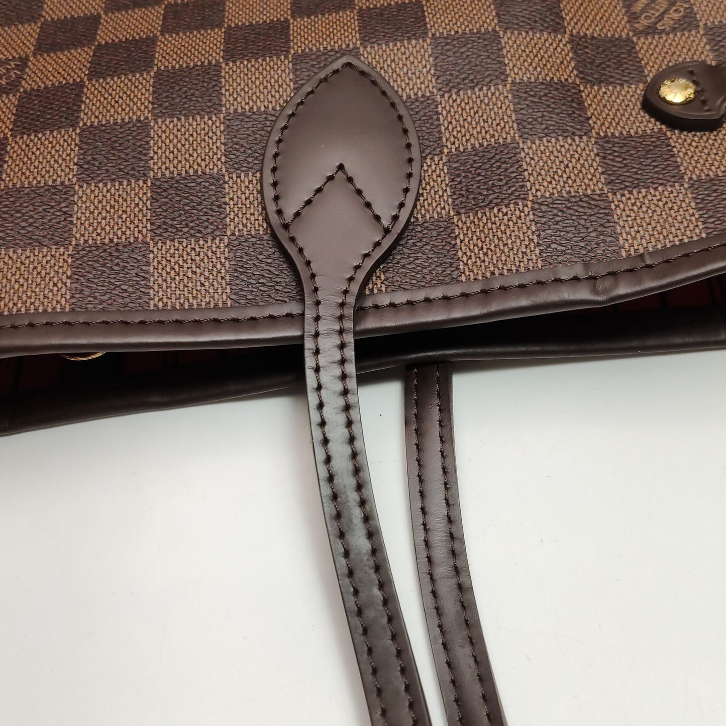 Preloved GLM-Neverfull MM Damier Ebene Tote Bag with Pouch 250604781221641