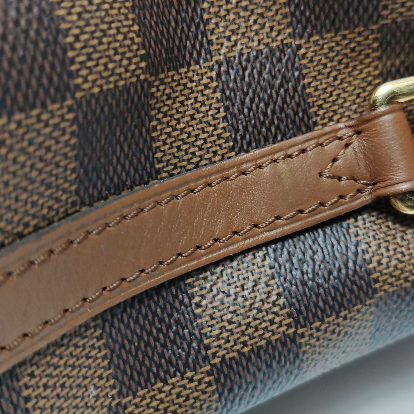 Preloved GLM-Greenwich Leather Checkerboard Logo Shoulder Bag 250602781220056