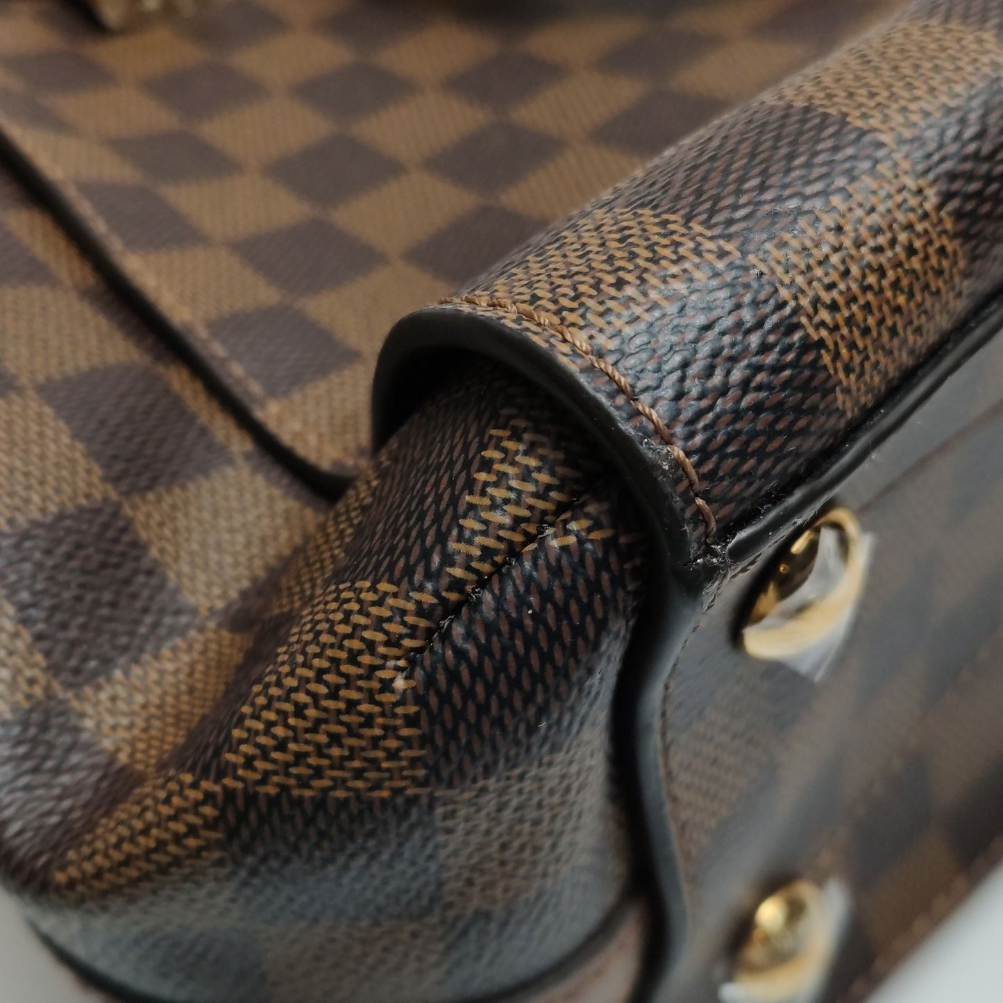 Preloved GLM-Greenwich Leather Checkerboard Logo Shoulder Bag 250602781220056