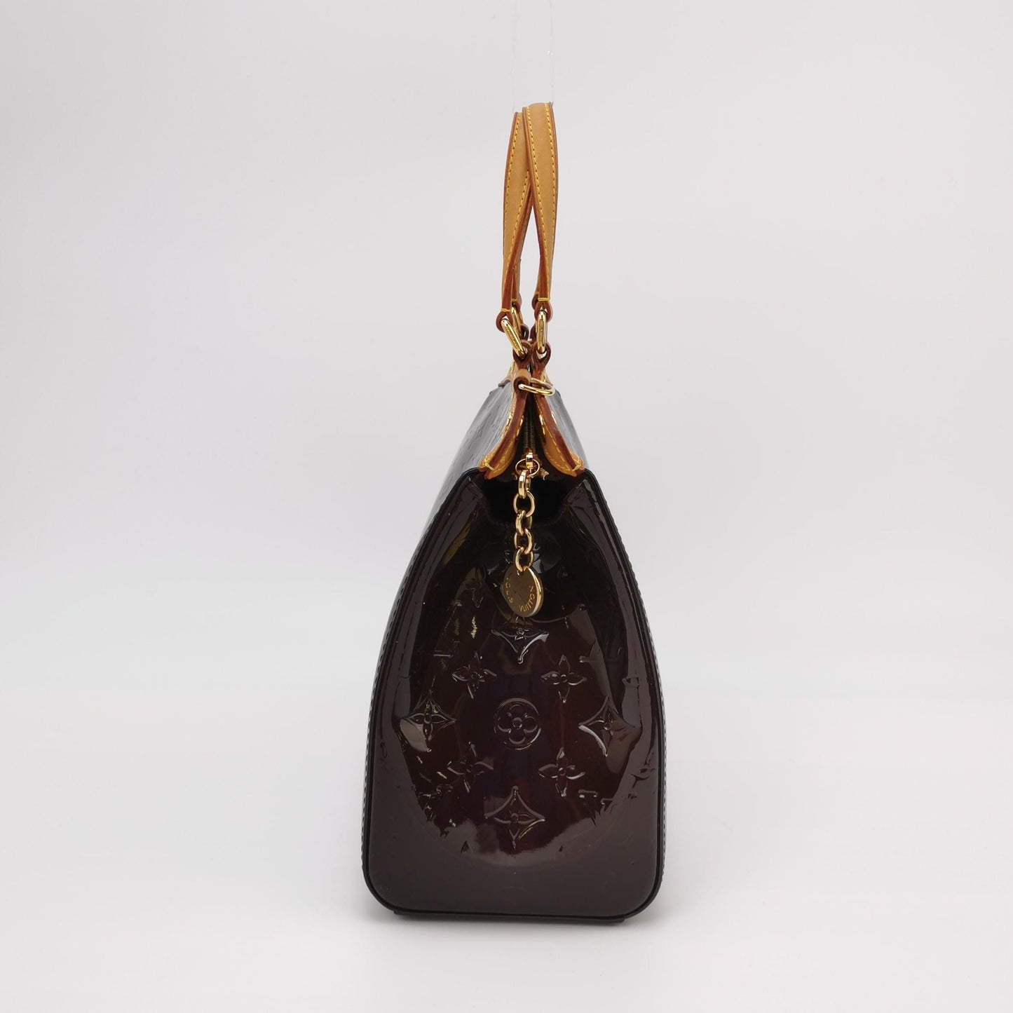 Preloved GLM-Brea Doctor Bag Medium in Vegetable-Tanned Leather and Patent Leather with Monogram Embossing and Rivet Decor 250604781222527