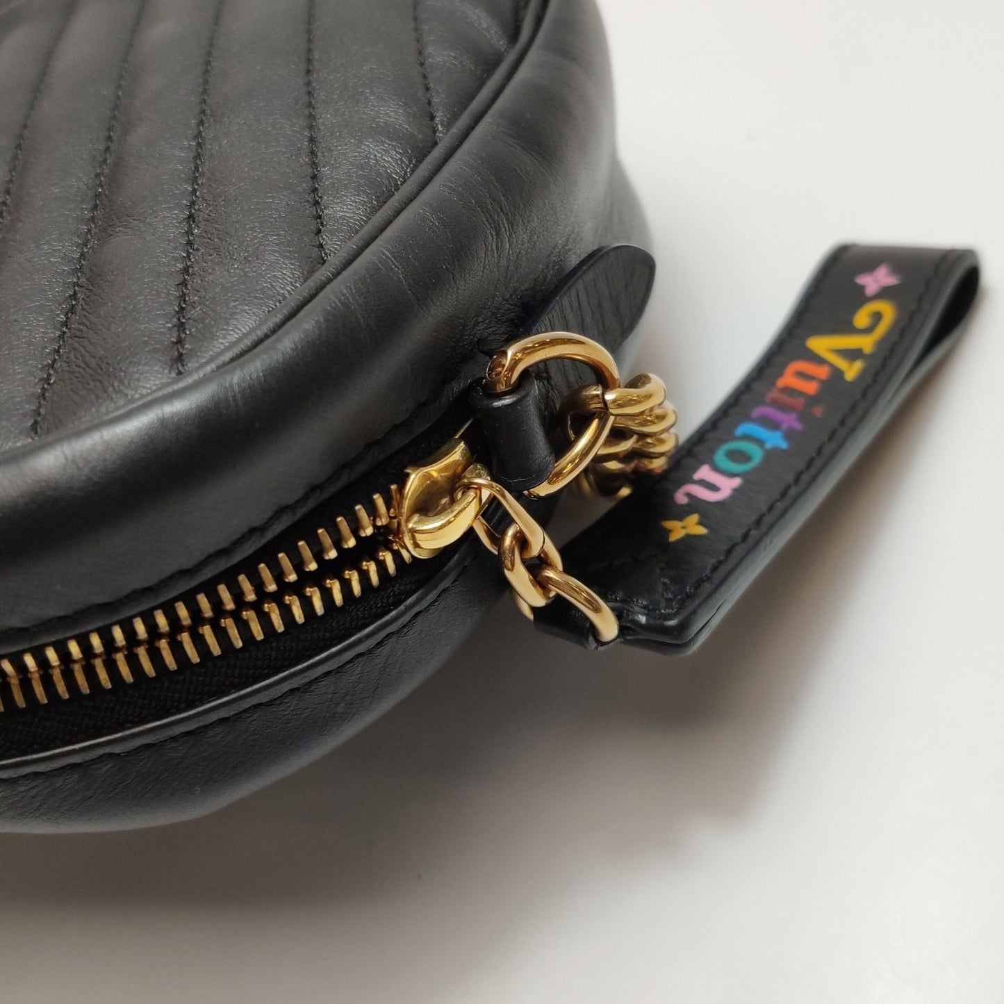 Preloved GLM-New Wave Leather Quilted Logo Crossbody Shoulder Bag 250604781221738