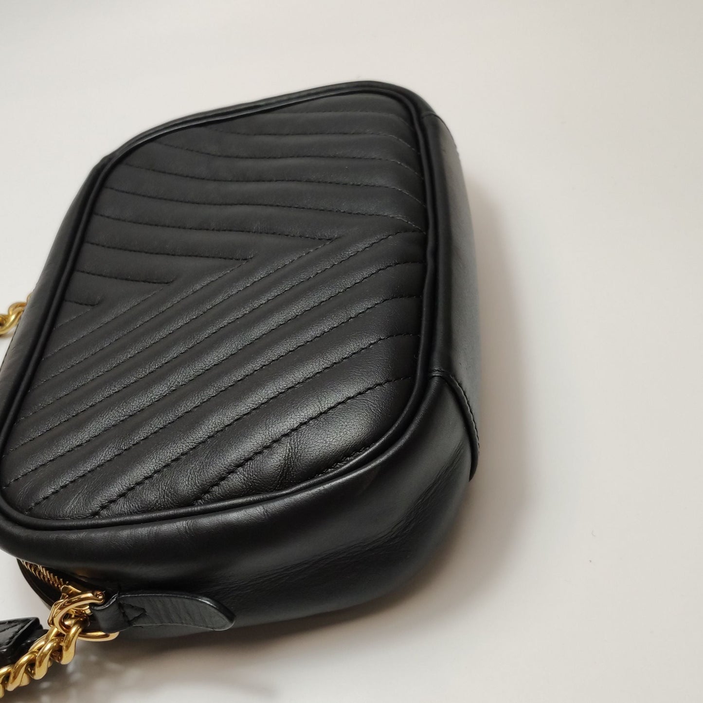 Preloved GLM-New Wave Leather Quilted Logo Crossbody Shoulder Bag 250604781221738