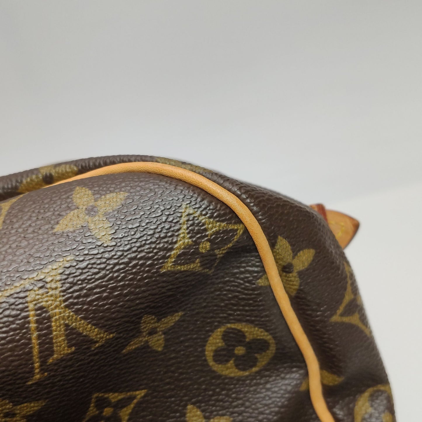 Preloved GLM-Saumur Twins Medium Vegetable Tanned Leather Monogram Print Belt Buckle Crossbody Shoulder Bag 250604781221529