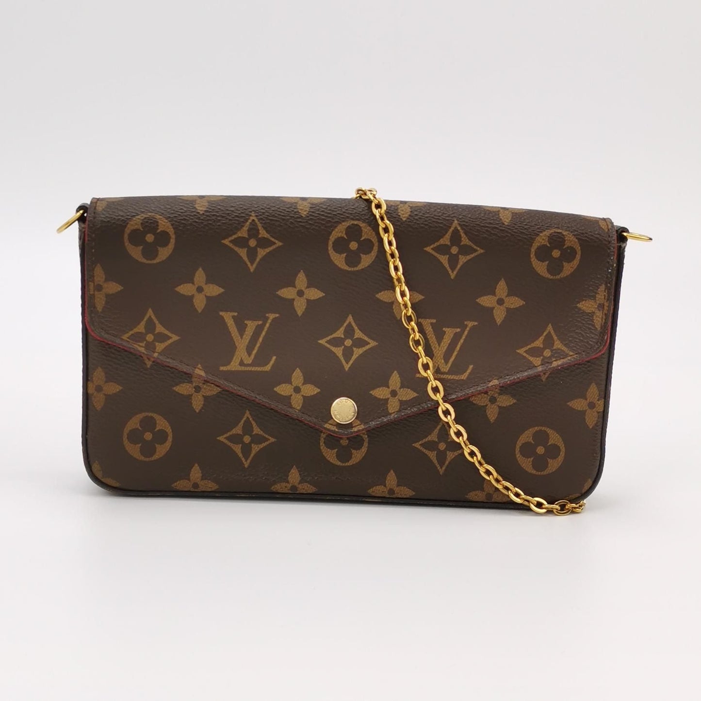 Preloved GLM-Pochette FÃ©licie Trio Monogram Print Snap Closure Shoulder Bag 250602781219229