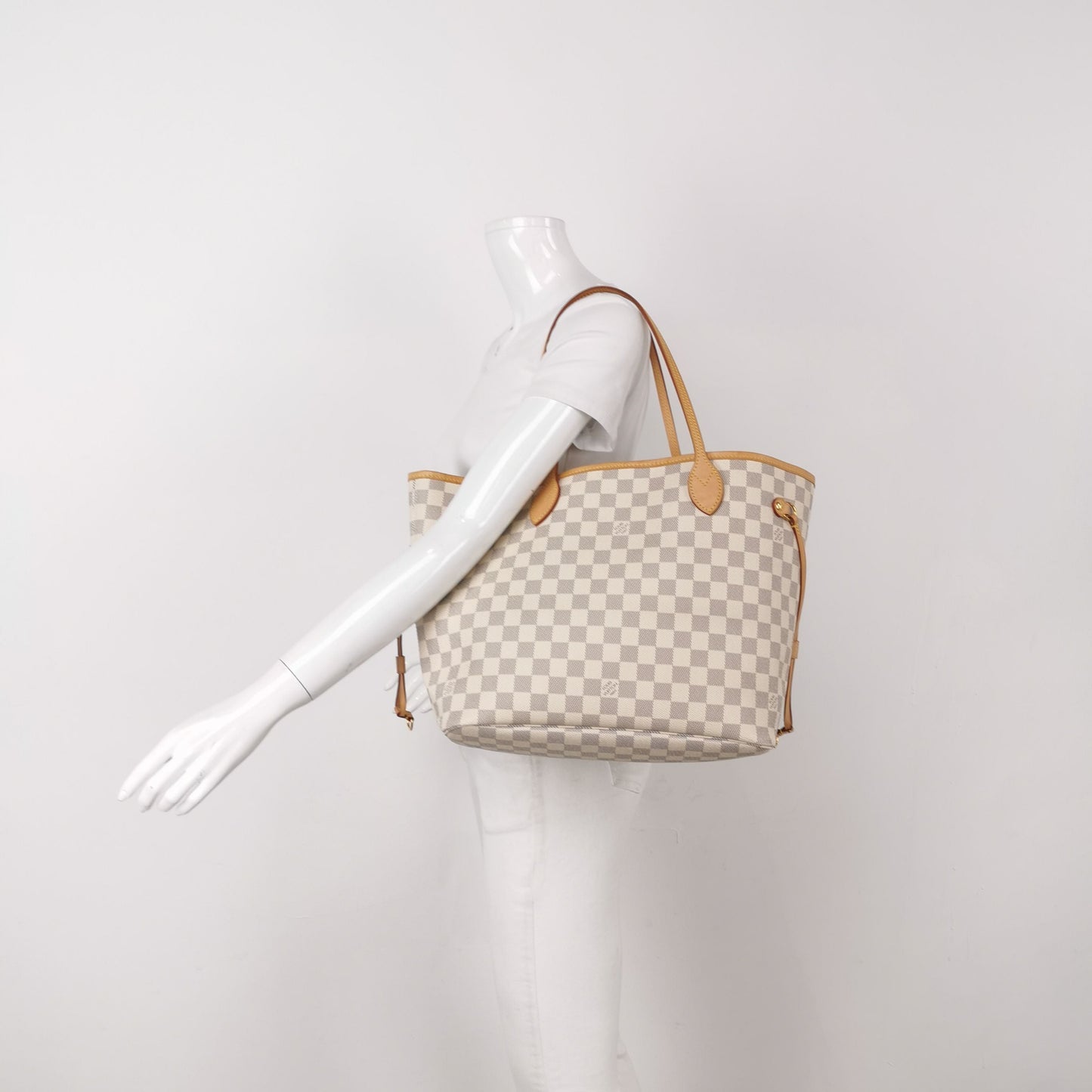 Preloved GLM-Neverfull MM Damier Ebene Tote Bag with Chip 250603781220129