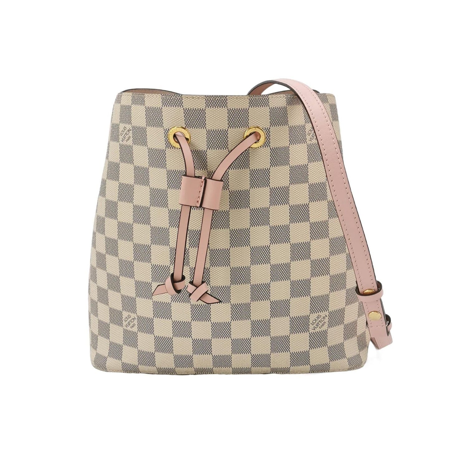 Preloved GLM-NÃ‰ONOÃ‰ Medium Checkered Drawstring Crossbody Shoulder Bag 250603781220815