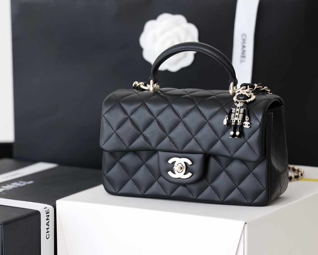 CHL Flap Bag Mini Doll Handle Bag 20cm Black