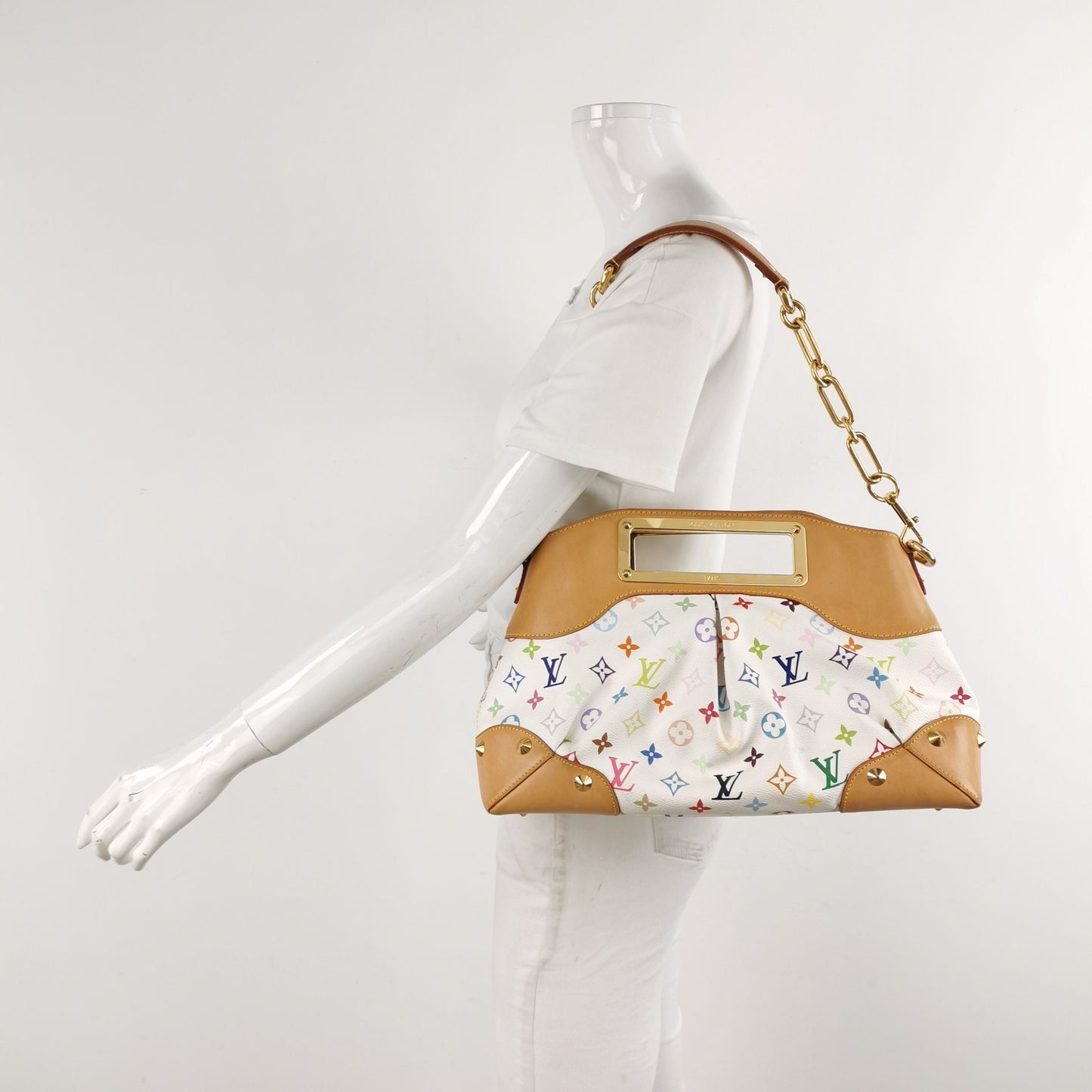 Preloved GLM-Judy White Multicolor Perforated Shoulder Bag 250612781234103
