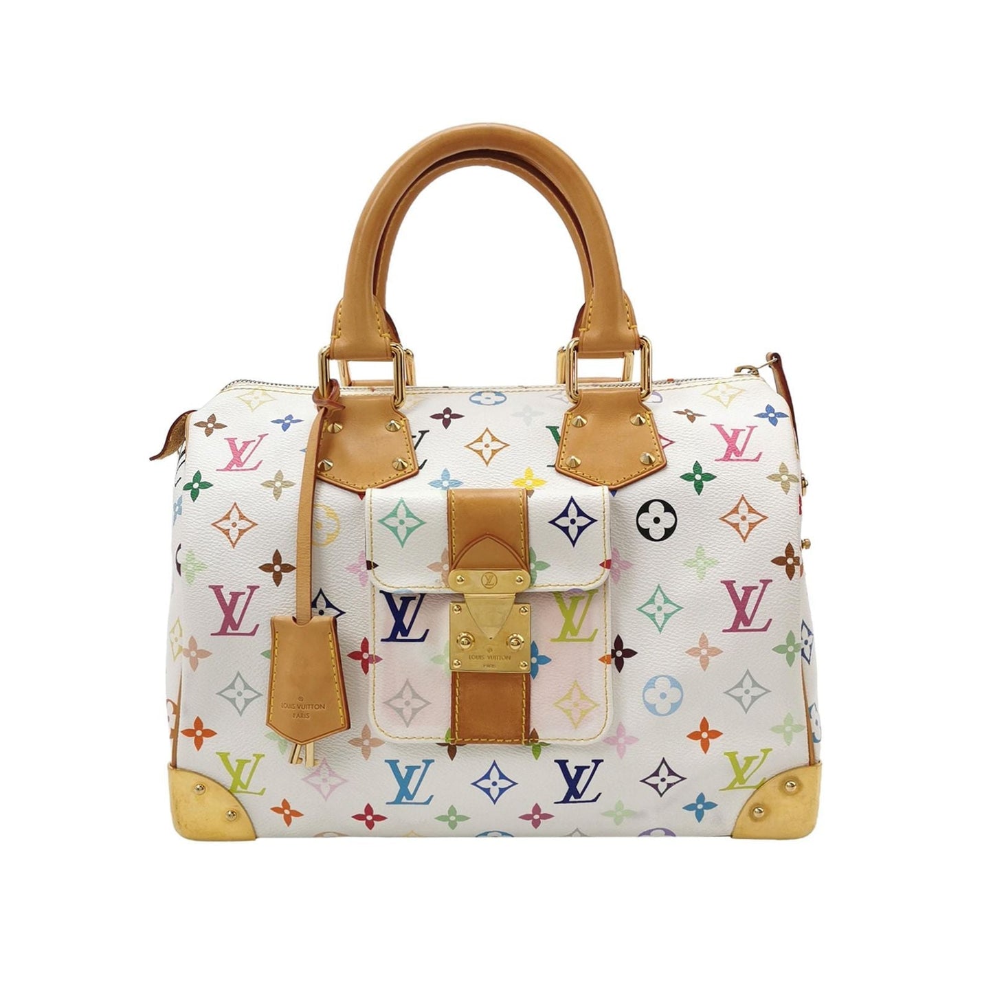 Preloved GLM-Speedy 30 White Multicolor Boston Bag 250528781211920