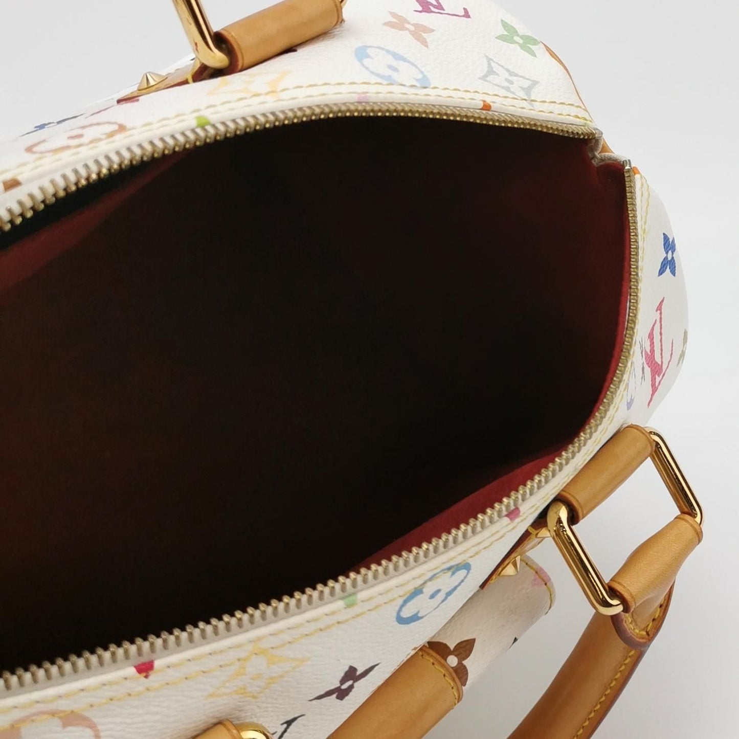 Preloved GLM-Speedy 30 White Multicolor Boston Bag 250528781211920