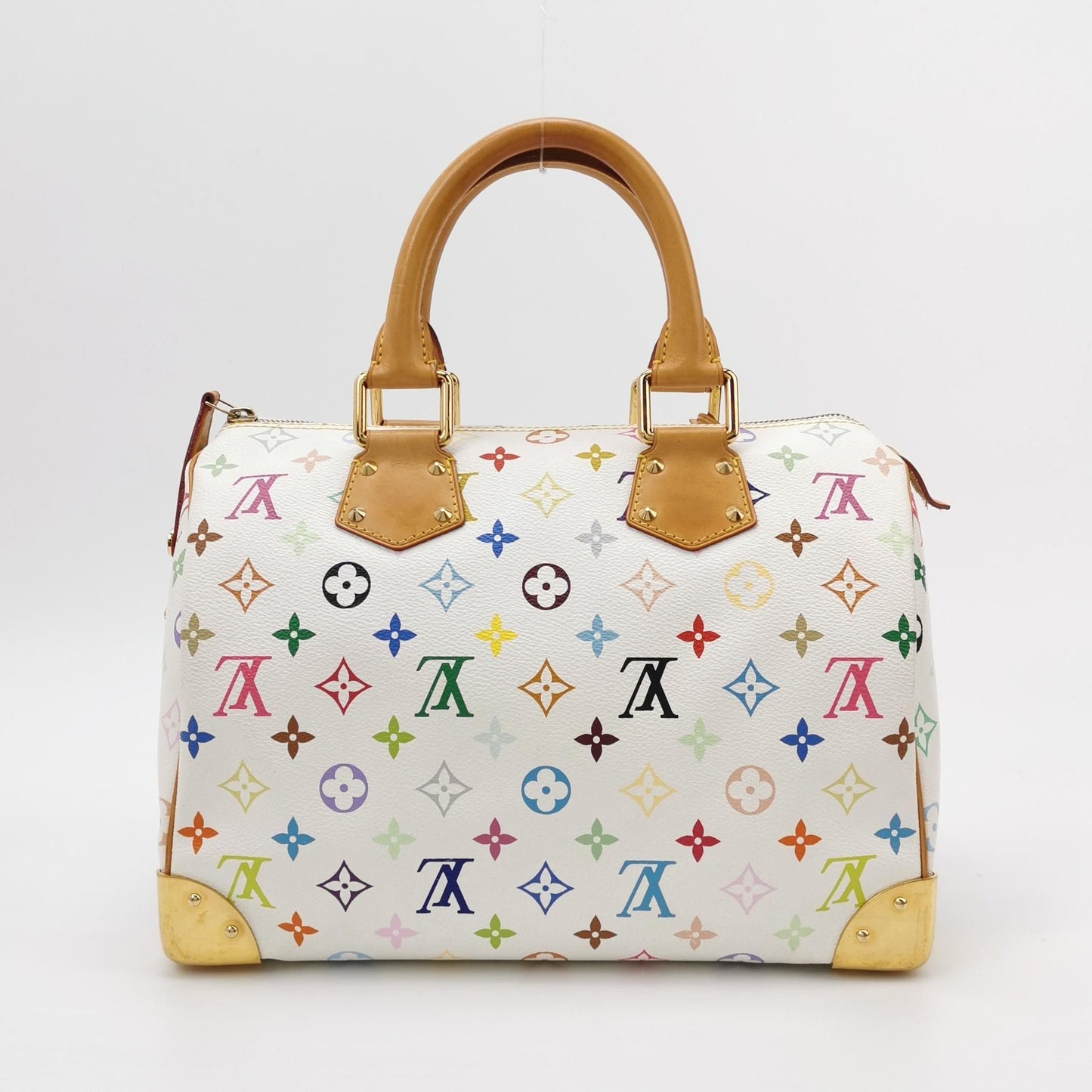 Preloved GLM-Speedy 30 White Multicolor Boston Bag 250528781211920