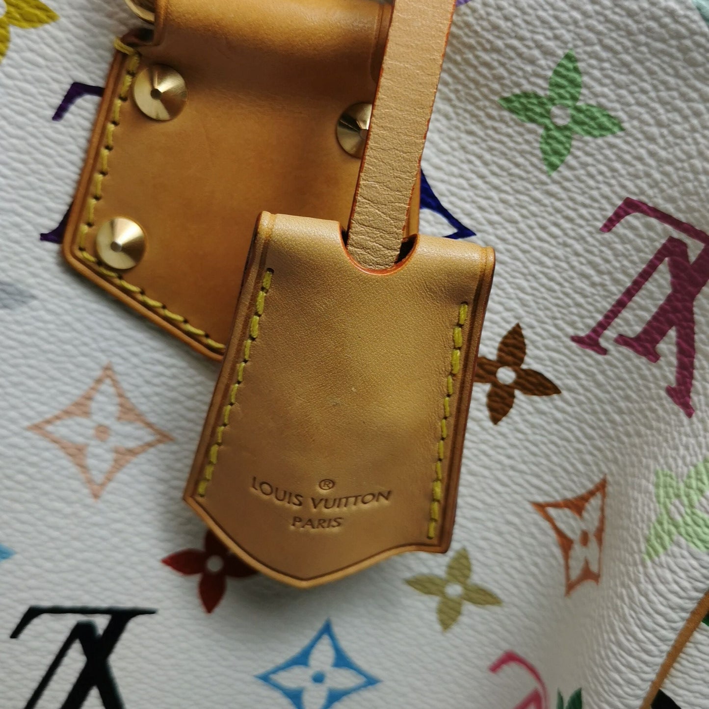 Preloved GLM-Speedy 30 White Multicolor Boston Bag 250528781211920