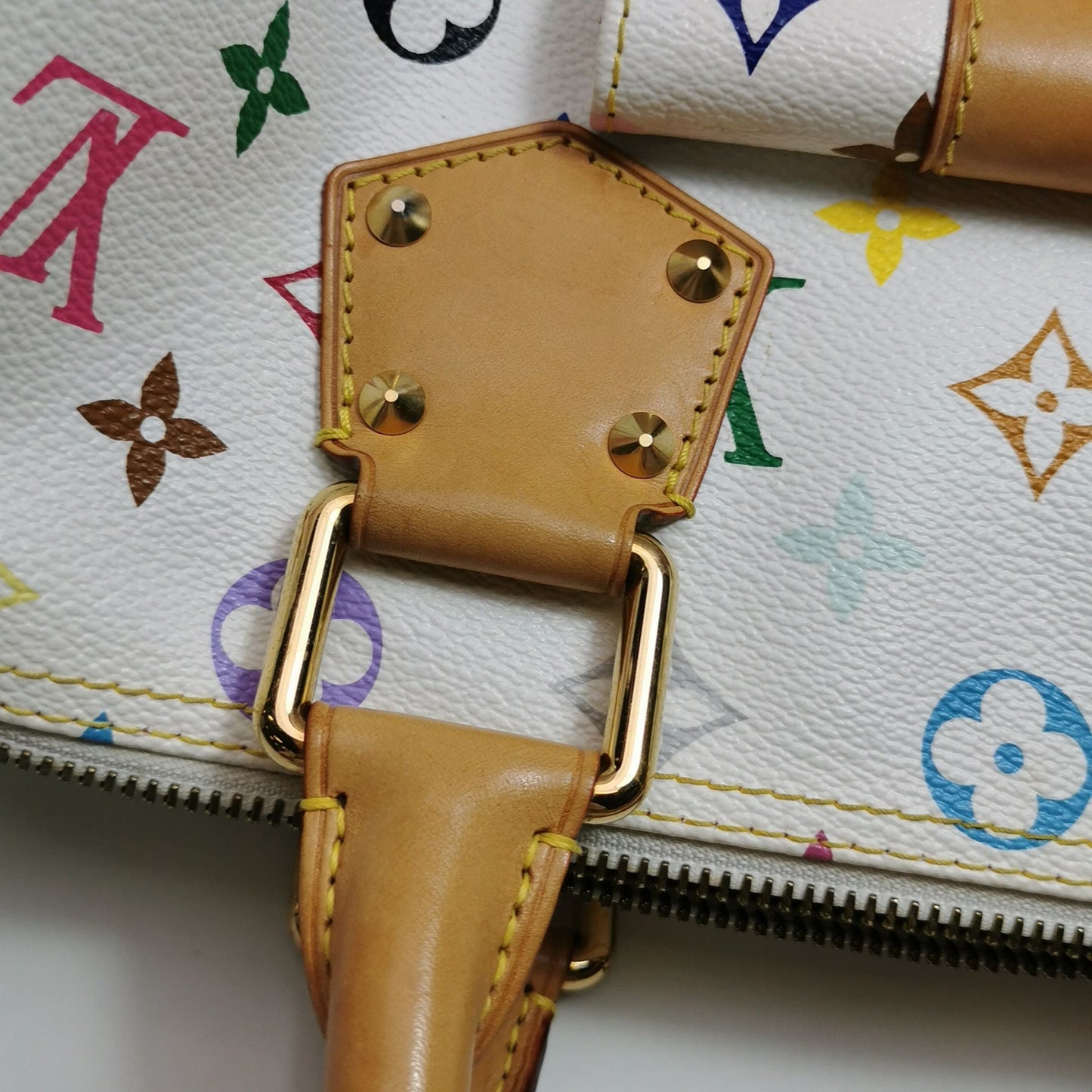 Preloved GLM-Speedy 30 White Multicolor Boston Bag 250528781211920