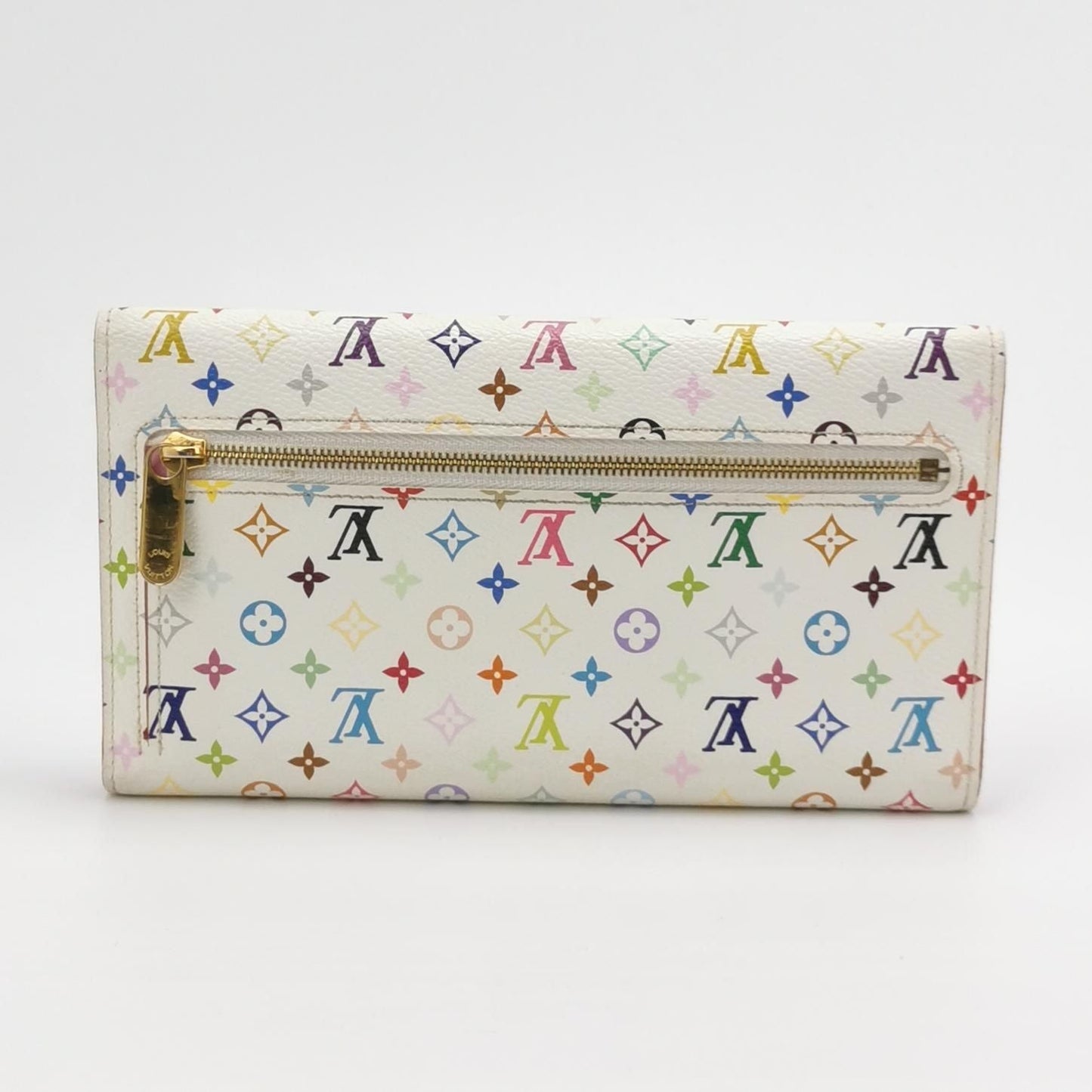 Preloved GLM-Eugenie White Multicolor Leather Clutch with Metal Buckle 250521781201382