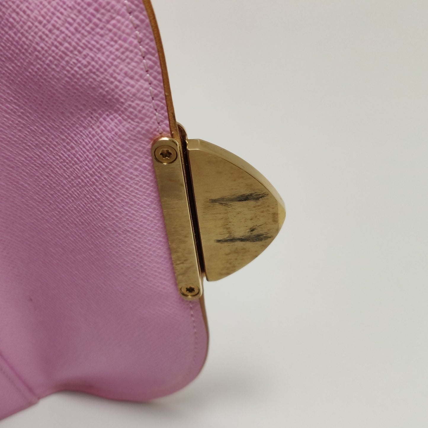Preloved GLM-Eugenie White Multicolor Leather Clutch with Metal Buckle 250521781201382