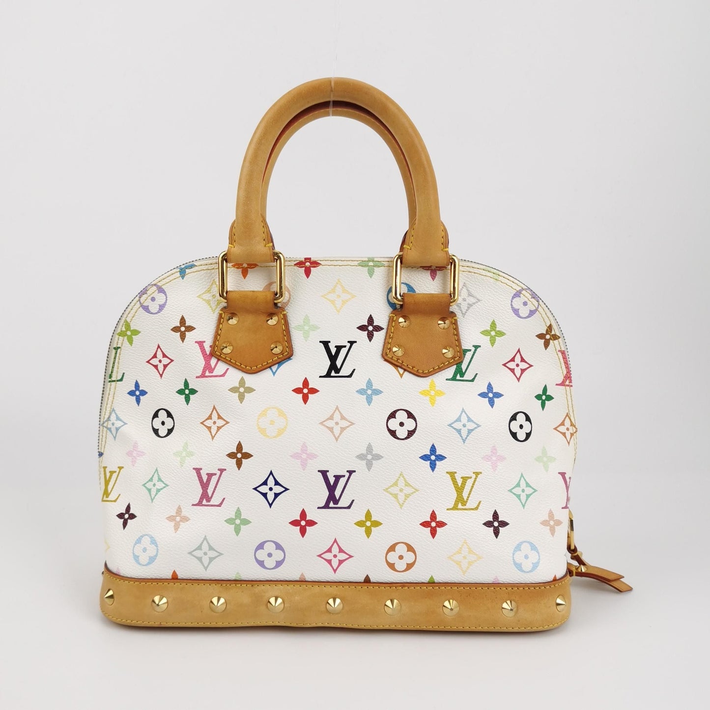 Preloved GLM-Alma Small White Multicolor Shell Bag Handbag 250422781159608