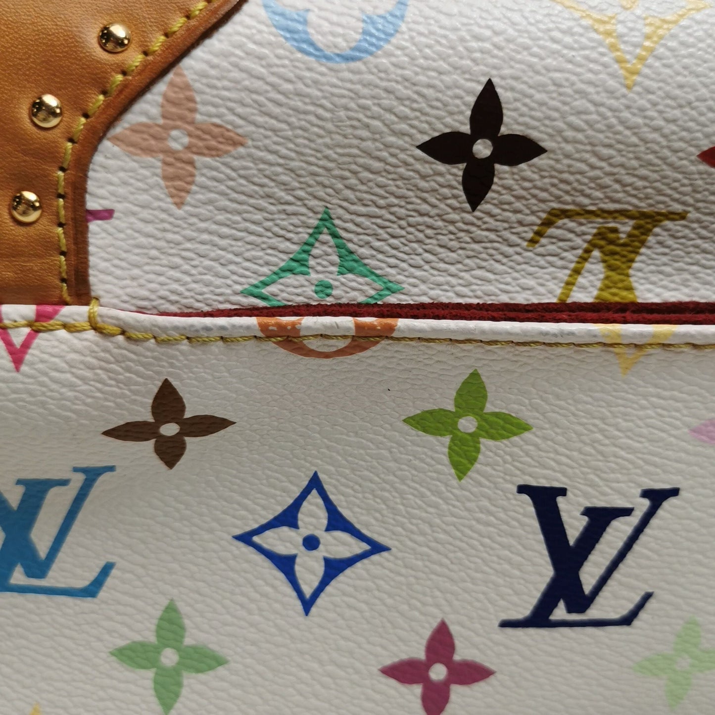 Preloved GLM-Marilyn White Multicolor Flap Bag Shoulder Bag Handbag 067850600088