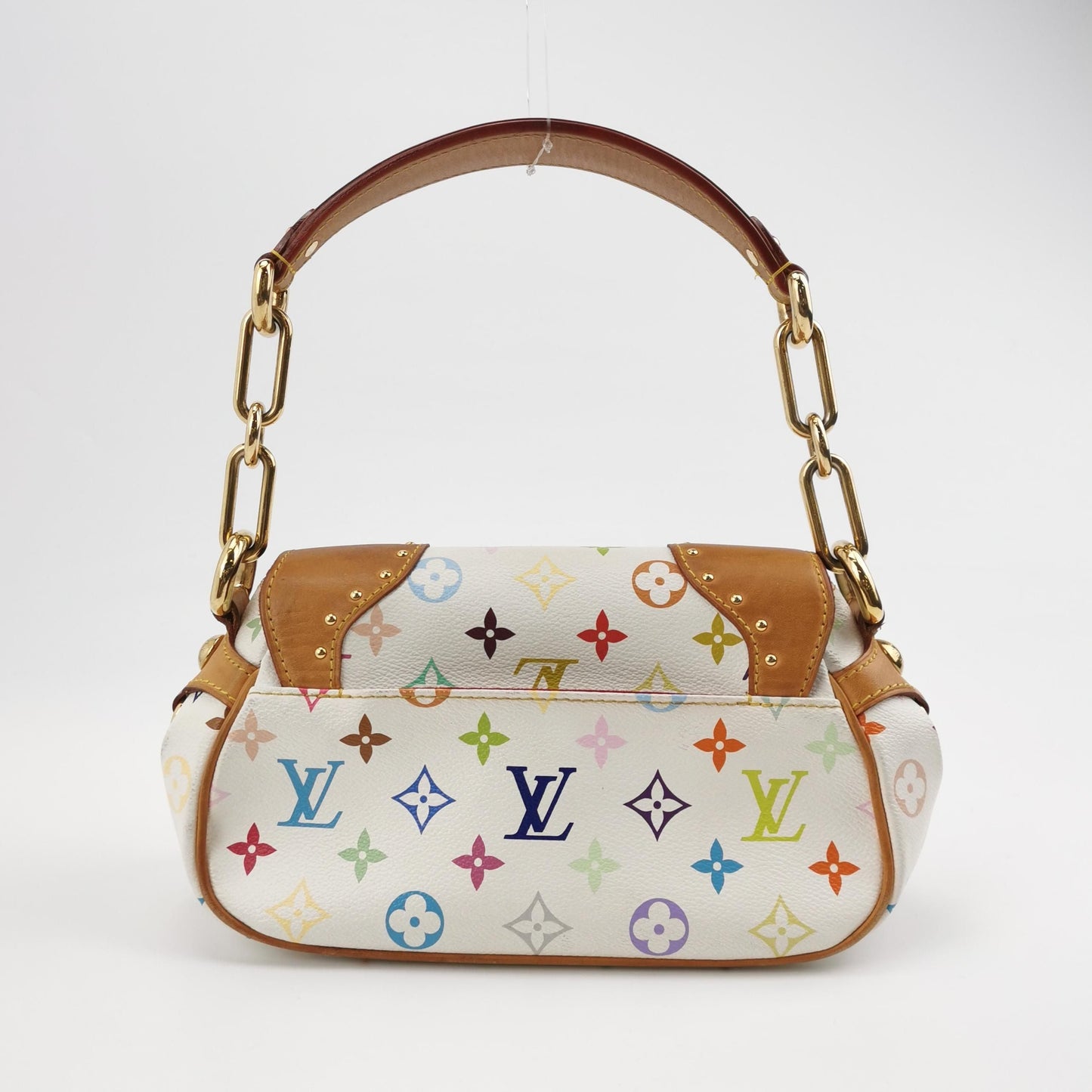 Preloved GLM-Marilyn White Multicolor Flap Bag Shoulder Bag Handbag 067850600088