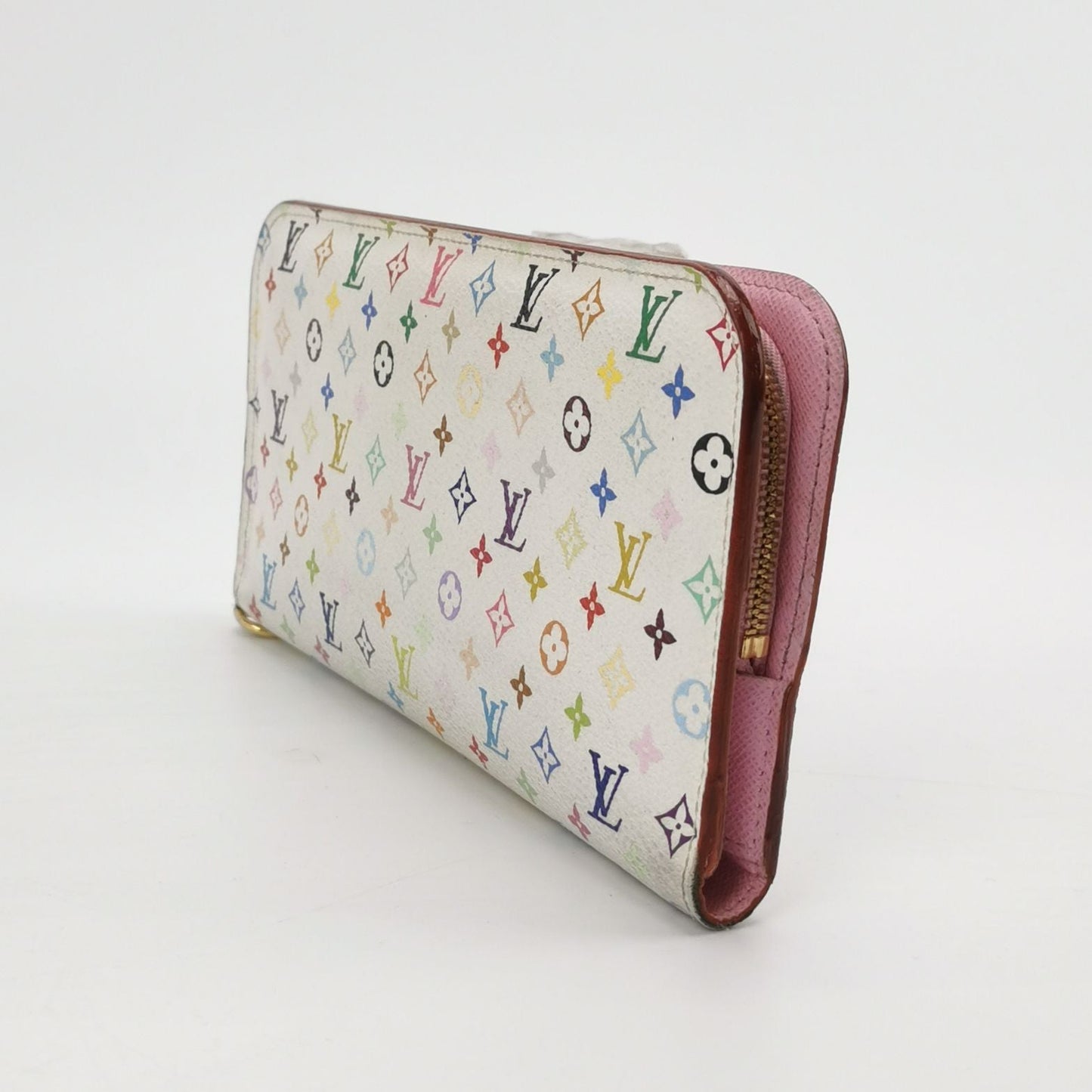 Preloved GLM-Insolite White Multicolor Zip Clutch 250526781209004
