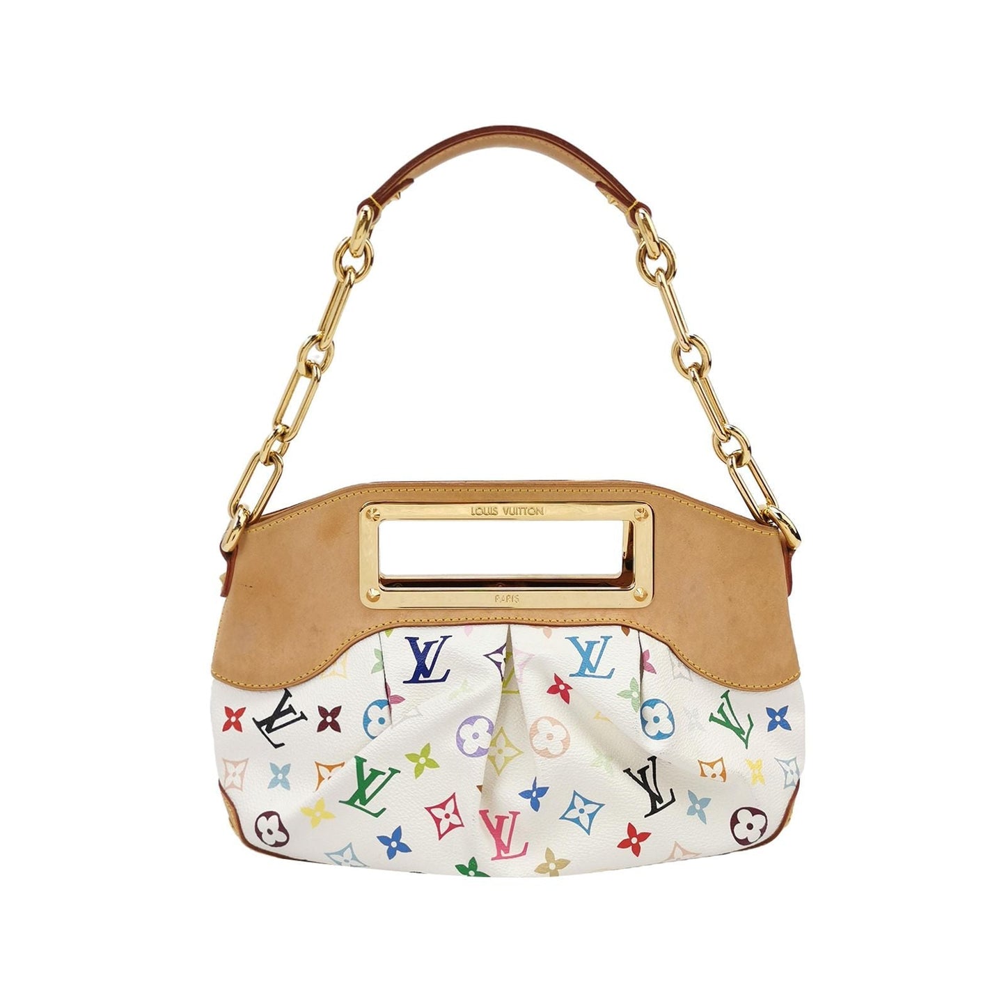 Preloved GLM-Judy Small White Multicolor Leather Shoulder Bag 250522781203290