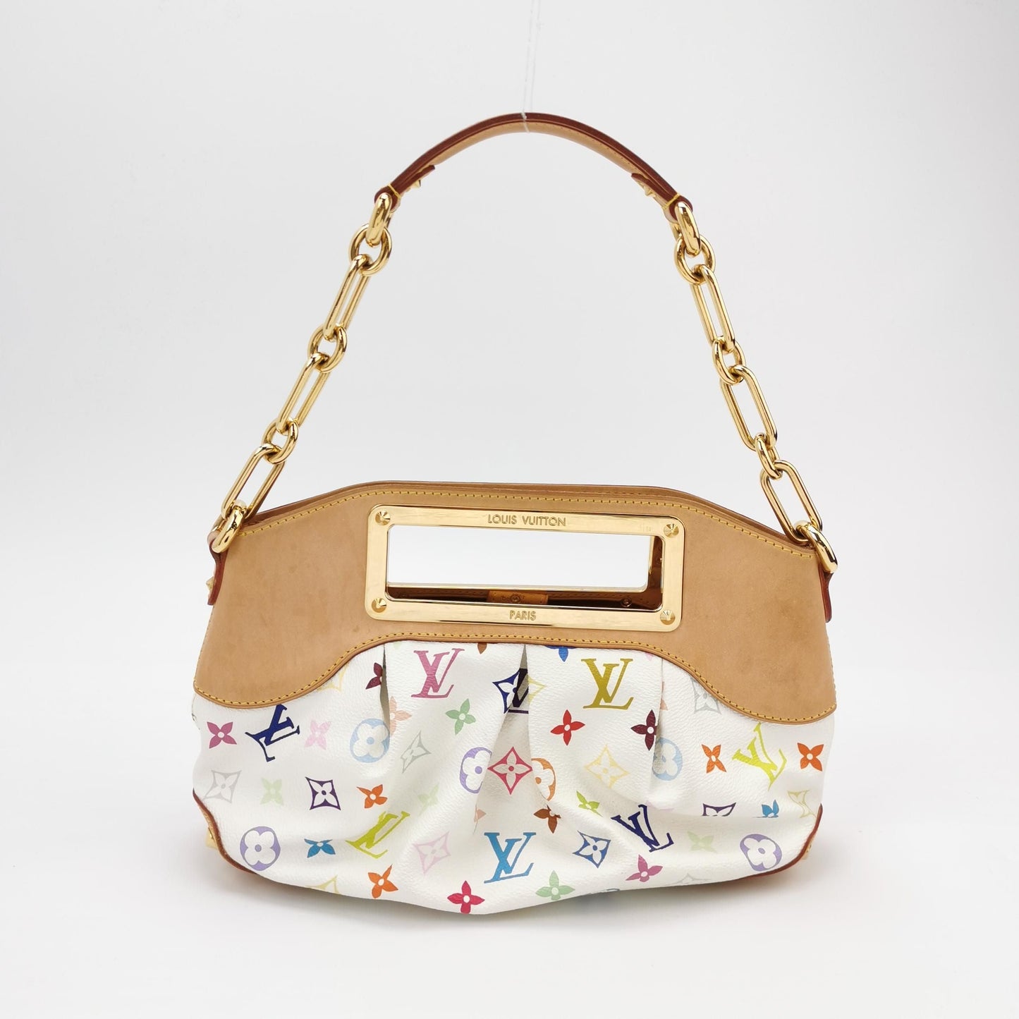 Preloved GLM-Judy Small White Multicolor Leather Shoulder Bag 250522781203290