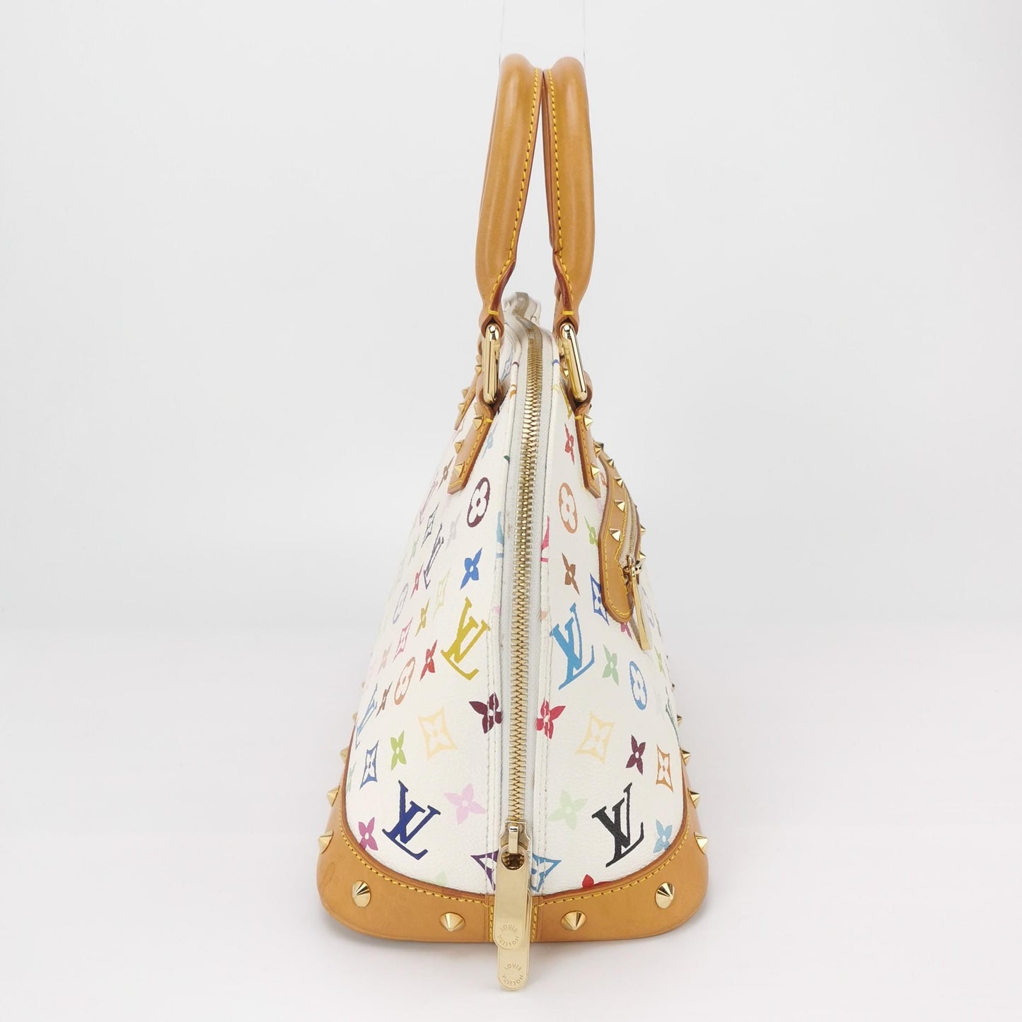 Preloved GLM-Alma Small White Multicolor Handbag 250614781237248