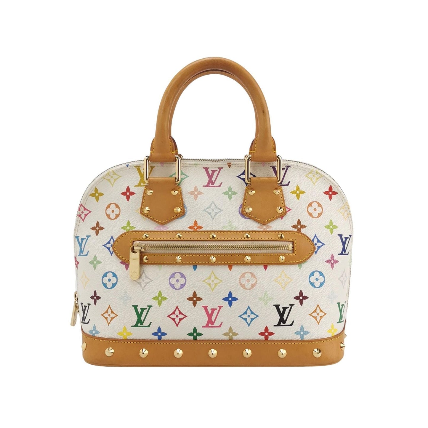 Preloved GLM-Alma Small White Multicolor Handbag 250614781237248