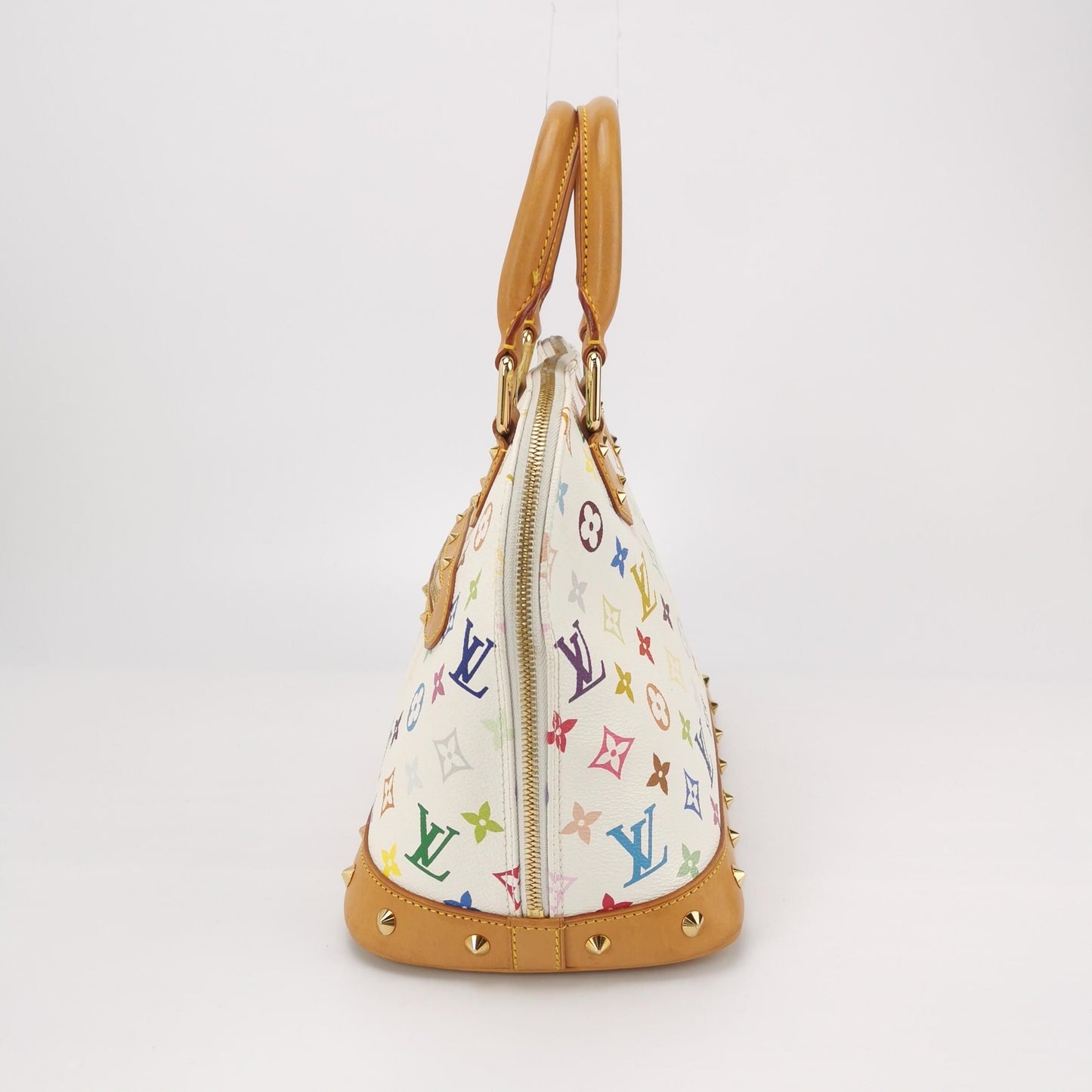 Preloved GLM-Alma Small White Multicolor Handbag 250614781237248