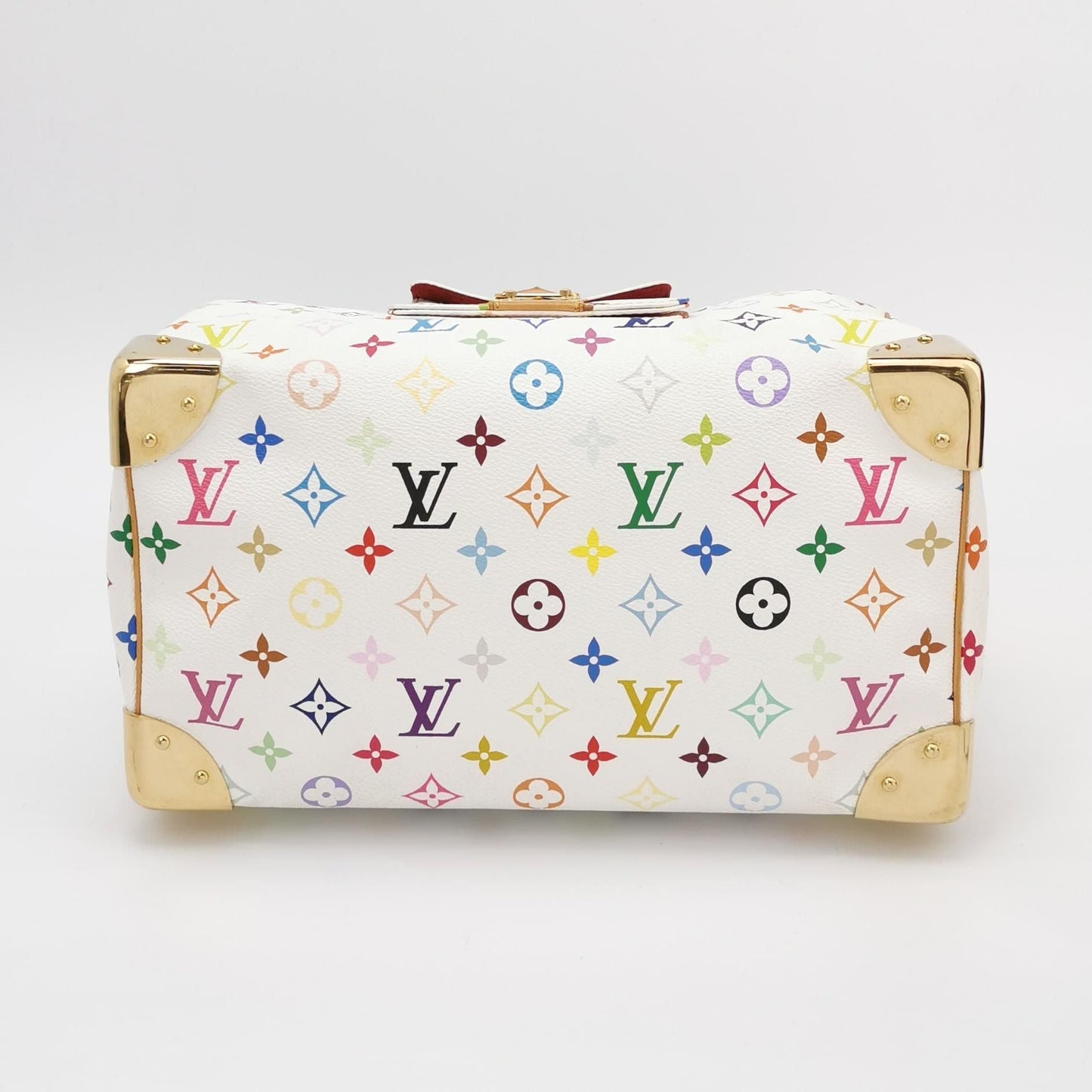 Preloved GLM-Speedy 30 Bag in White Multicolor with Metal Lock 250608781228724