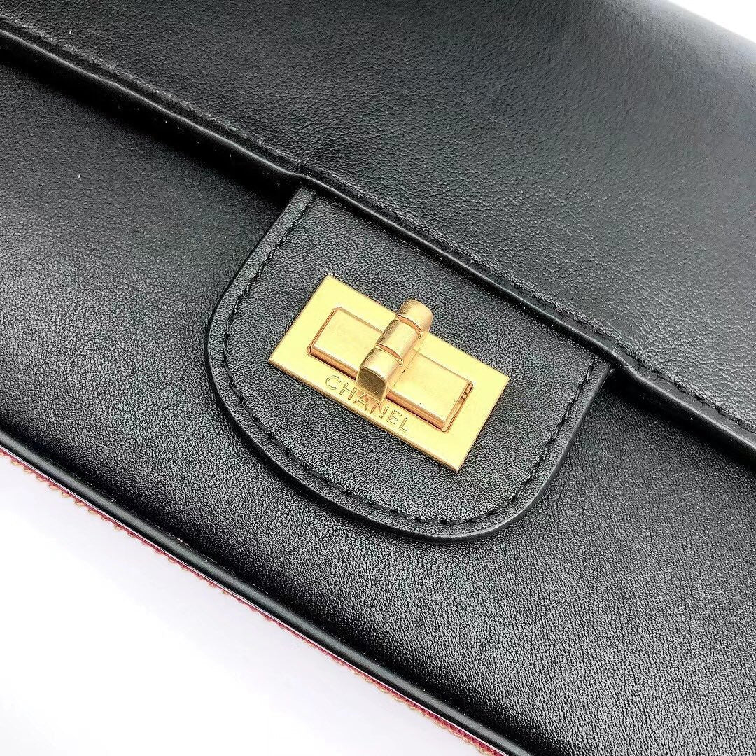 CHLMaroon Medallion Nude Reissue 2.55 Classic 225 GlamIap Black Bag For Women 24cm/9.4in