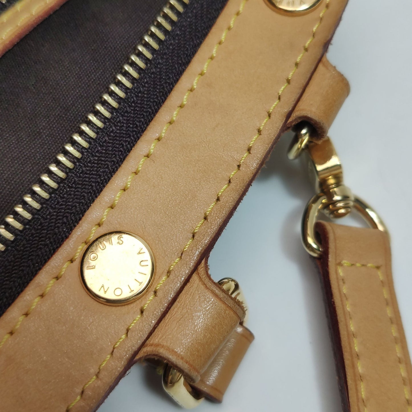 Preloved GLM-Brea Doctor Bag Medium Vegetable Tanned Leather Patent Leather Embossed Studded Crossbody Shoulder Bag 250702781261621