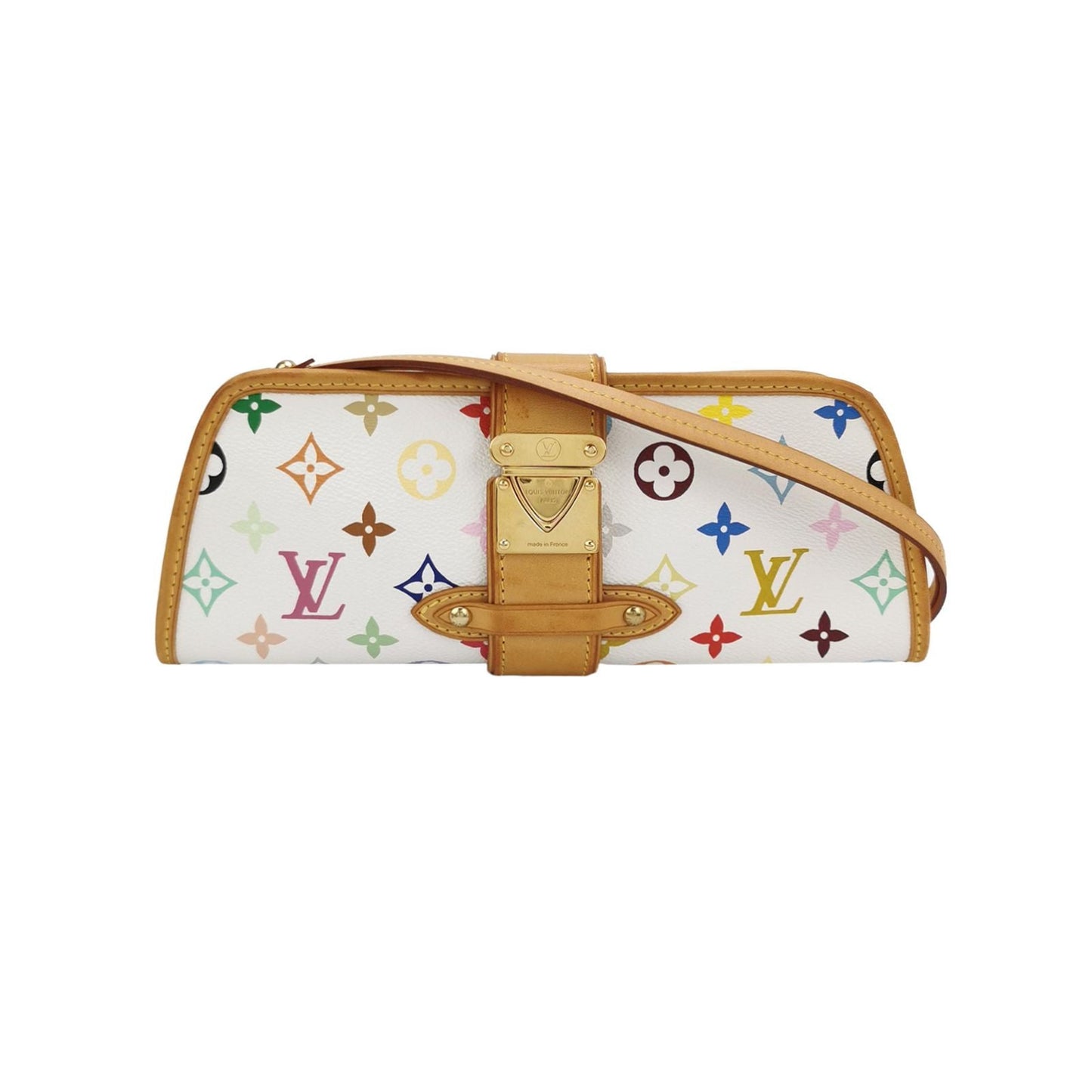 Preloved GLM-Shirley White Multicolor Snap Shoulder Bag 077850100154