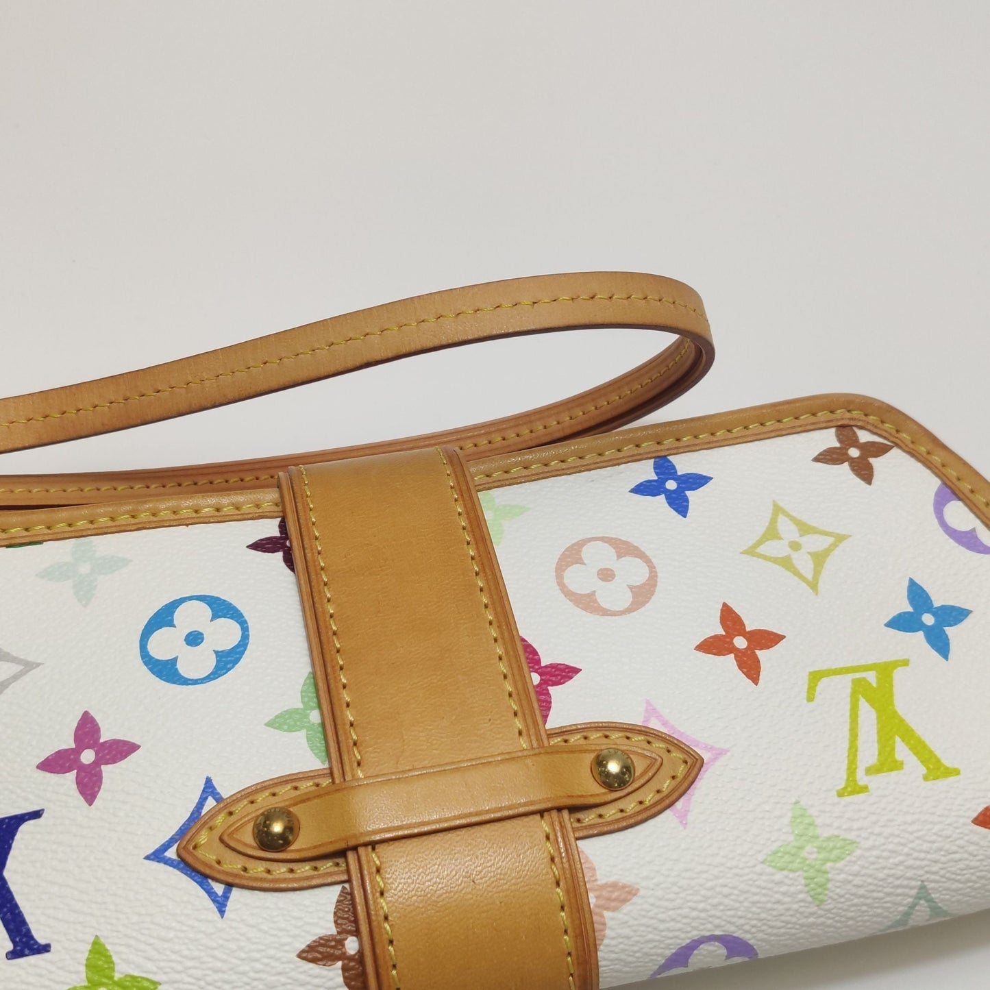 Preloved GLM-Shirley White Multicolor Snap Shoulder Bag 077850100154