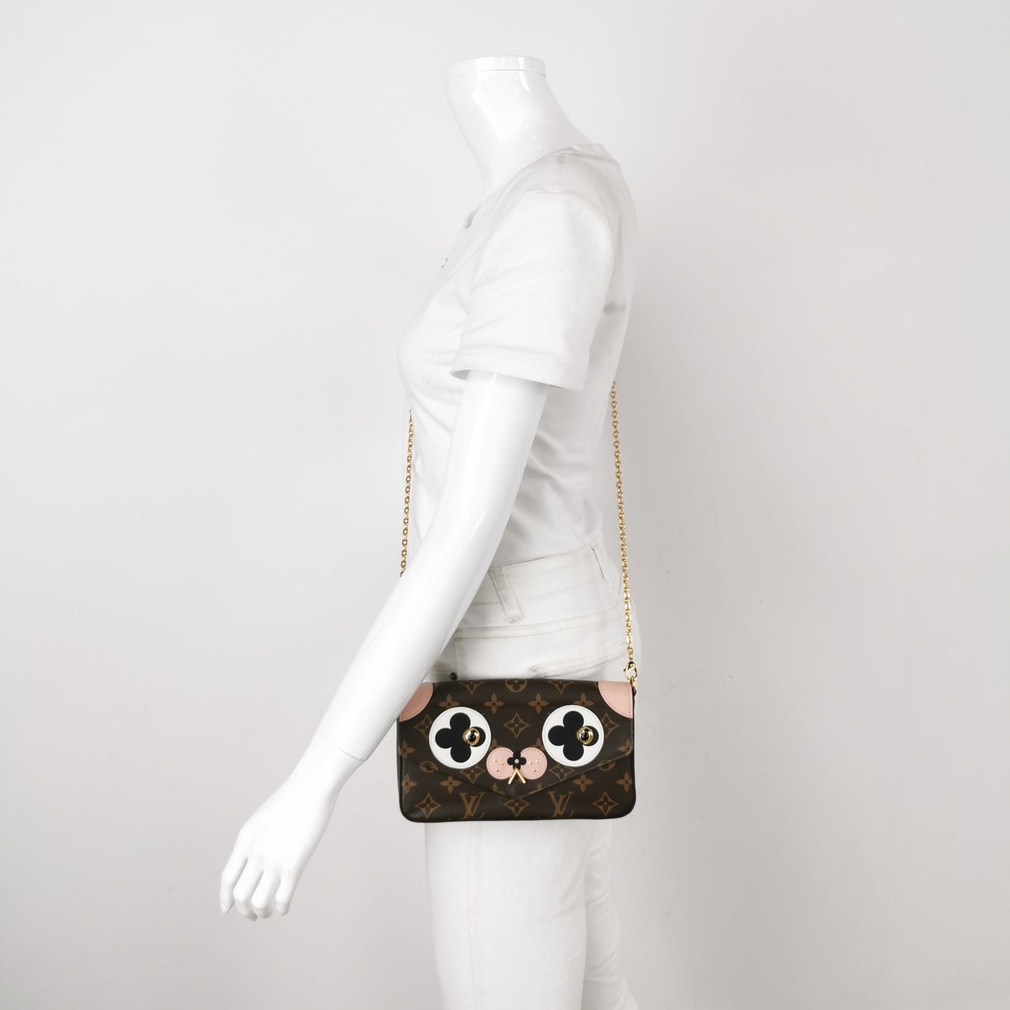 Preloved GLM-Pochette FÃ©licie Tri-fold Calfskin Dog Snap Crossbody Bag 250619781244590