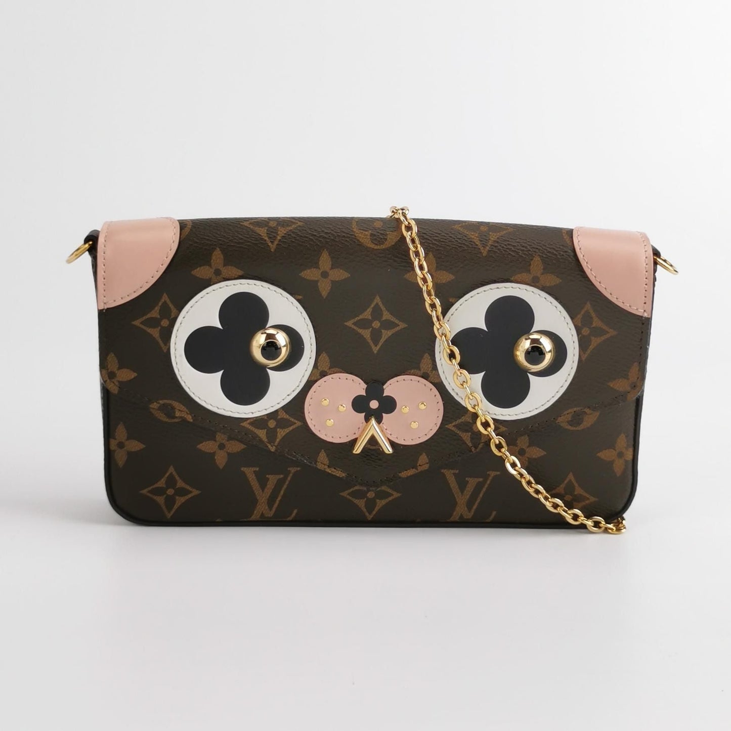 Preloved GLM-Pochette FÃ©licie Tri-fold Calfskin Dog Snap Crossbody Bag 250619781244590