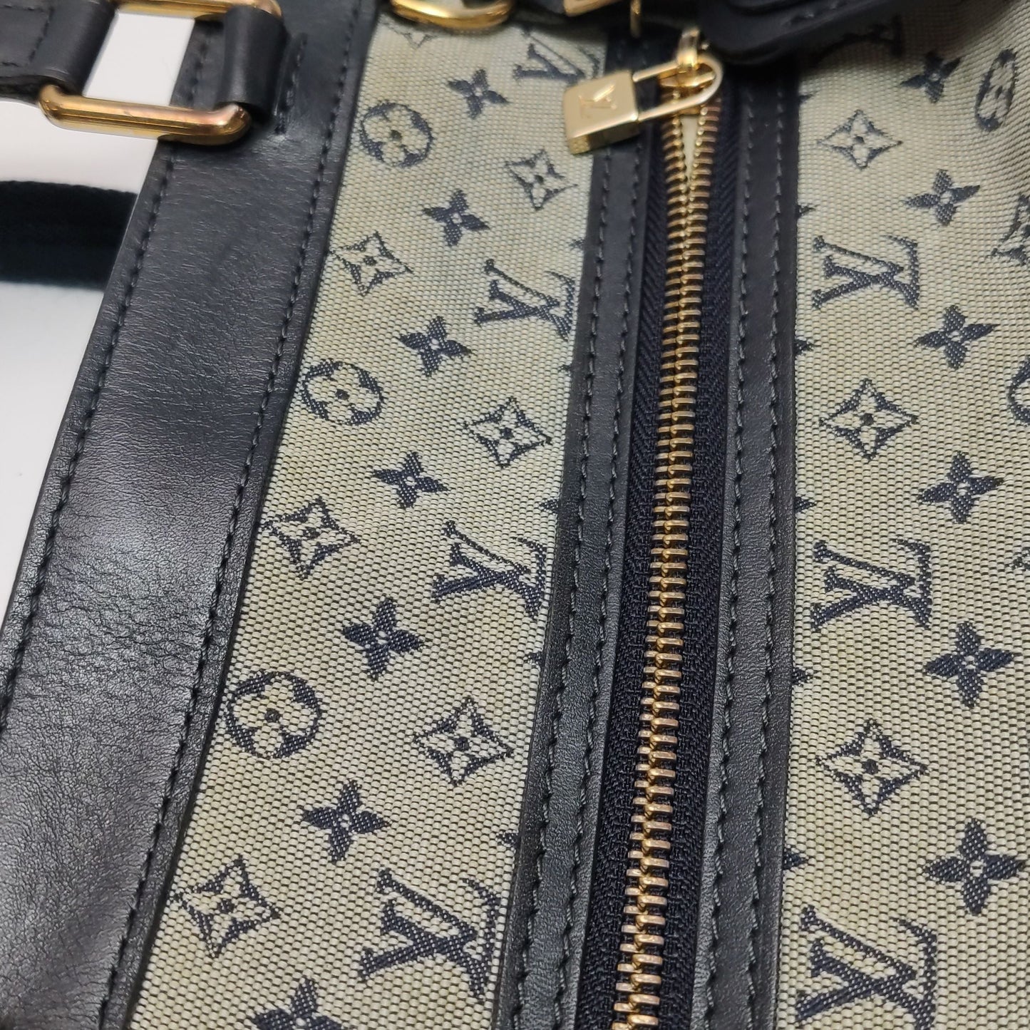 Preloved GLM-Lucille Canvas Monogram Tote Bag with Front Zip Pocket 250628781255766