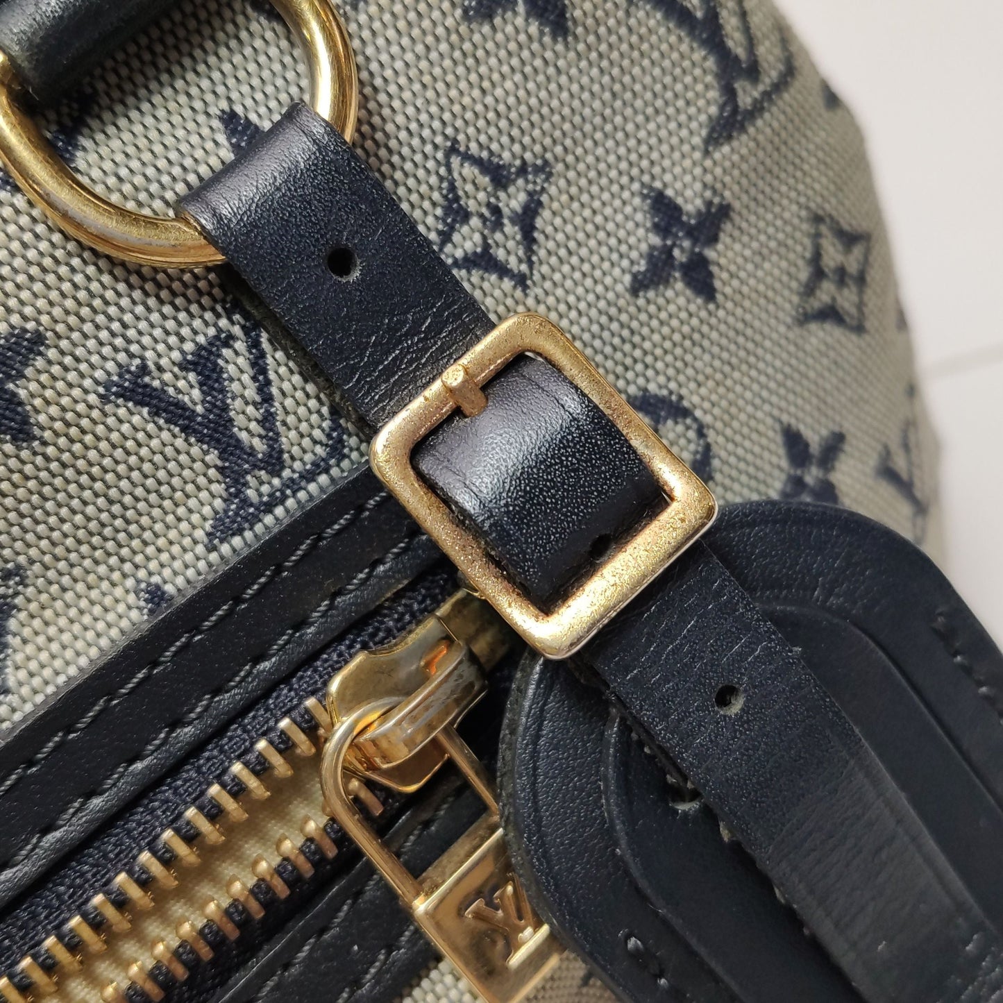 Preloved GLM-Lucille Canvas Monogram Tote Bag with Front Zip Pocket 250628781255766