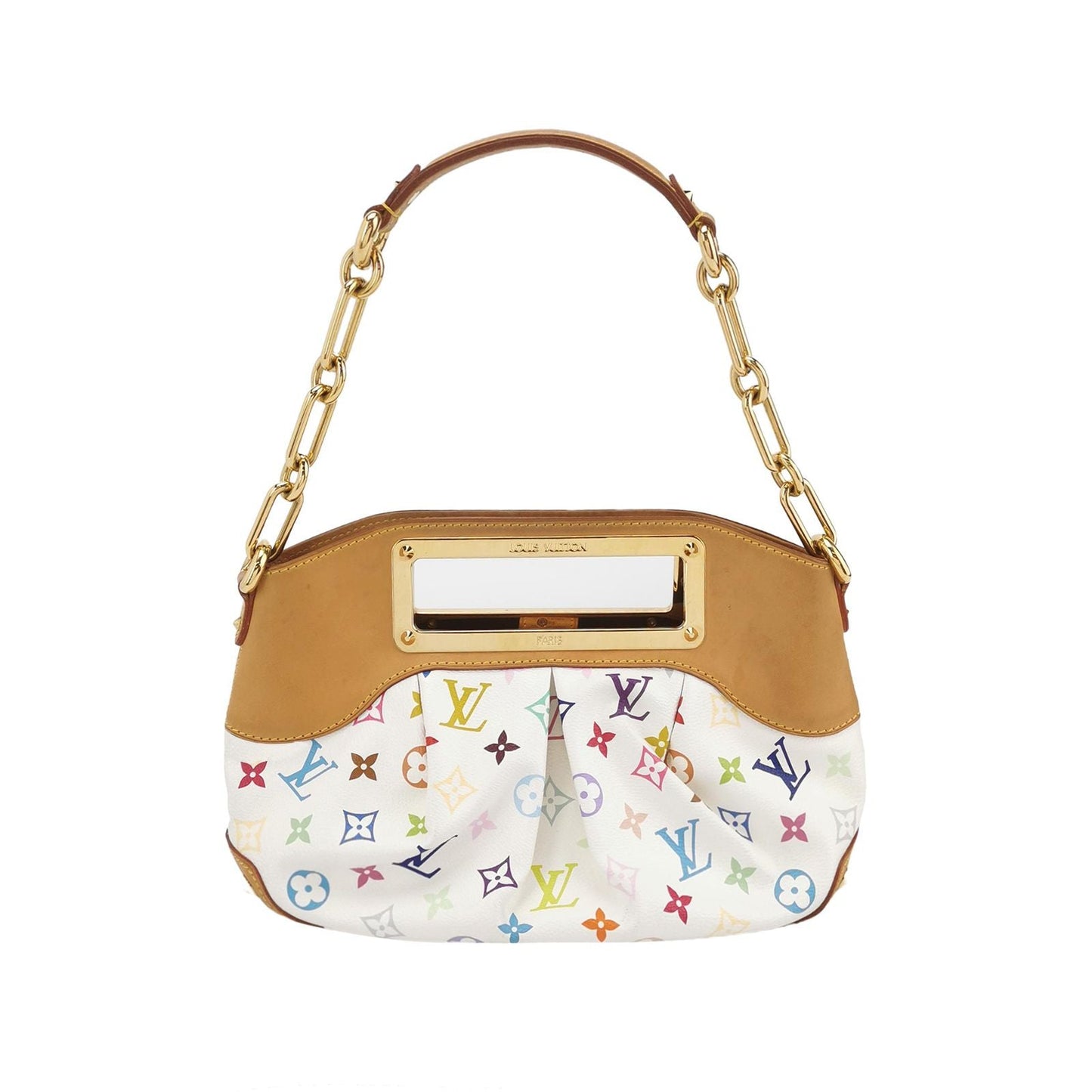 Preloved GLM-Judy Small White Multicolor Leather Shoulder Bag 250623781249831