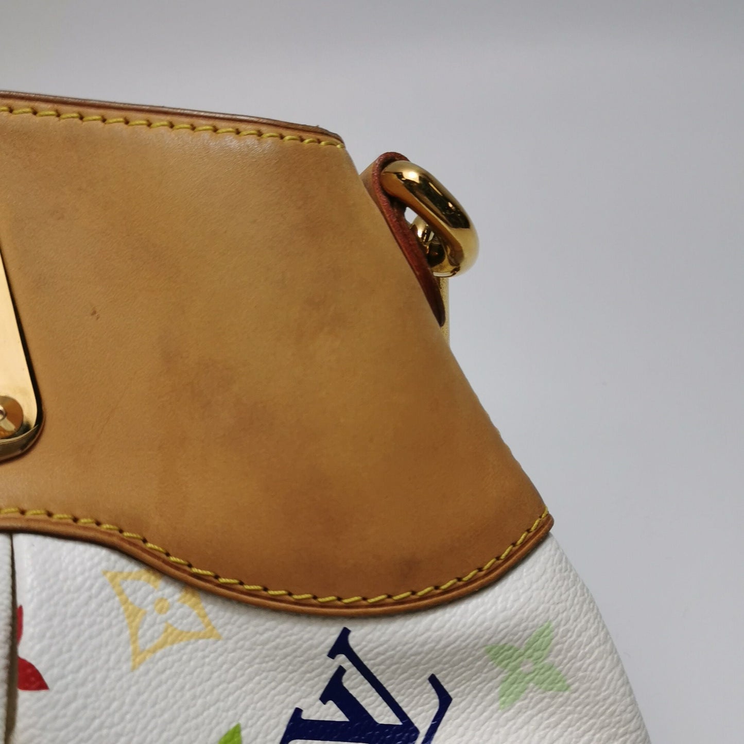 Preloved GLM-Judy Small White Multicolor Leather Shoulder Bag 250623781249831
