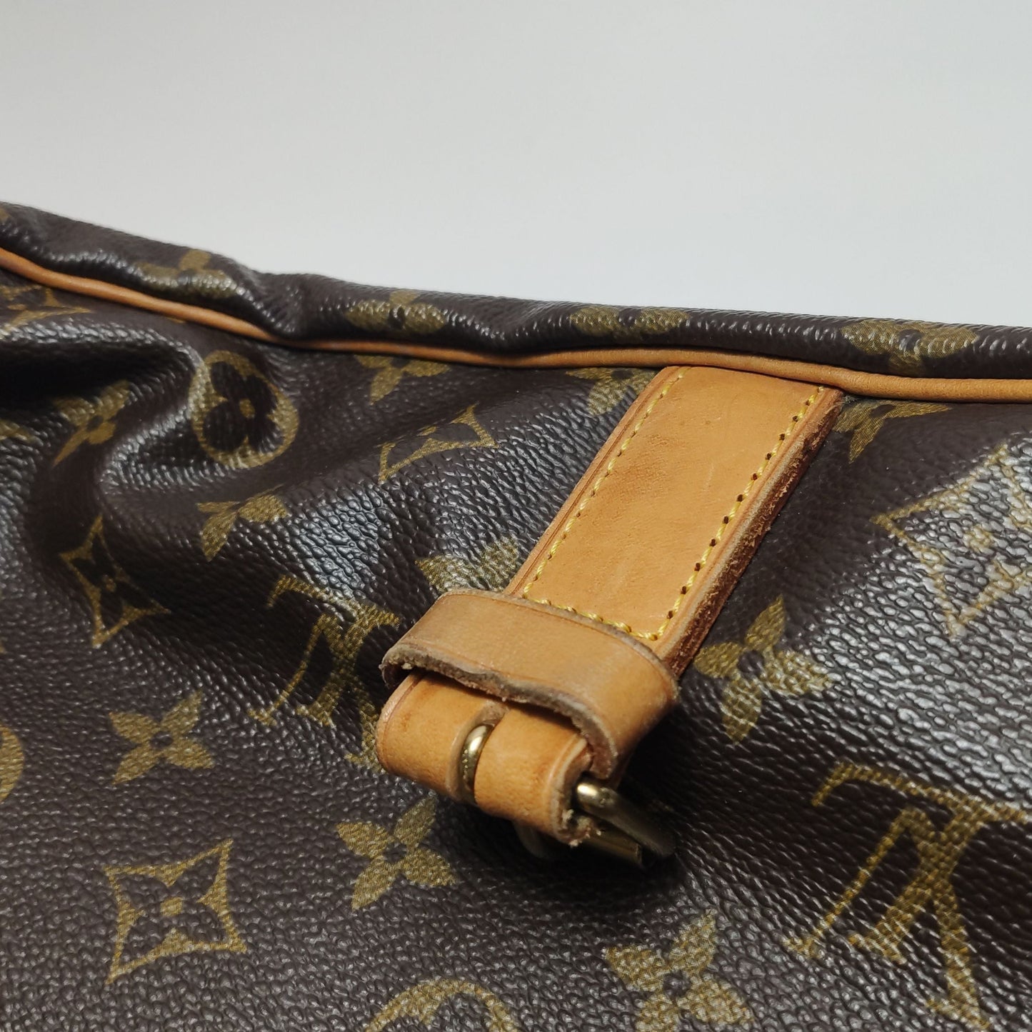 Preloved GLM-Saumur Twin Star Medium Tanned Leather Monogram Print Buckle  Crossbody Shoulder Bag 250622781248395