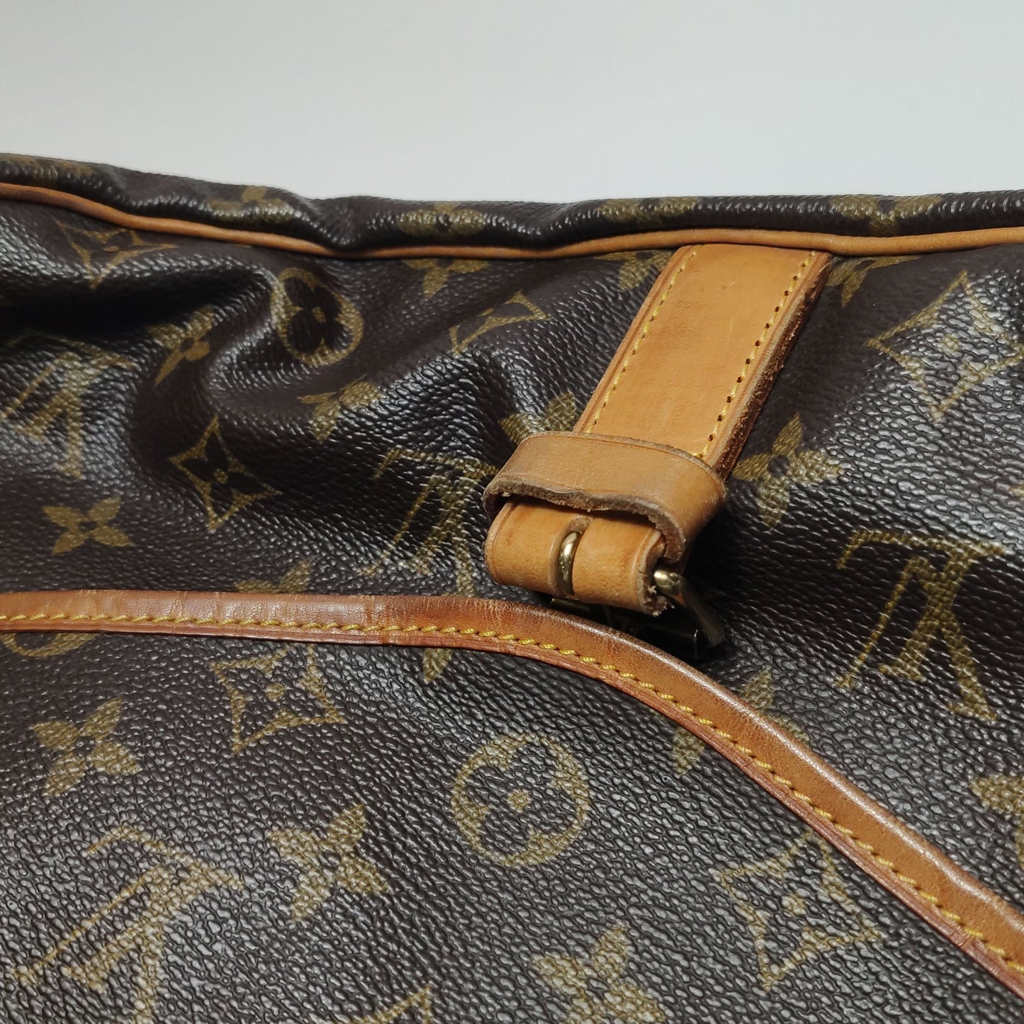 Preloved GLM-Saumur Twin Star Medium Tanned Leather Monogram Print Buckle  Crossbody Shoulder Bag 250622781248395