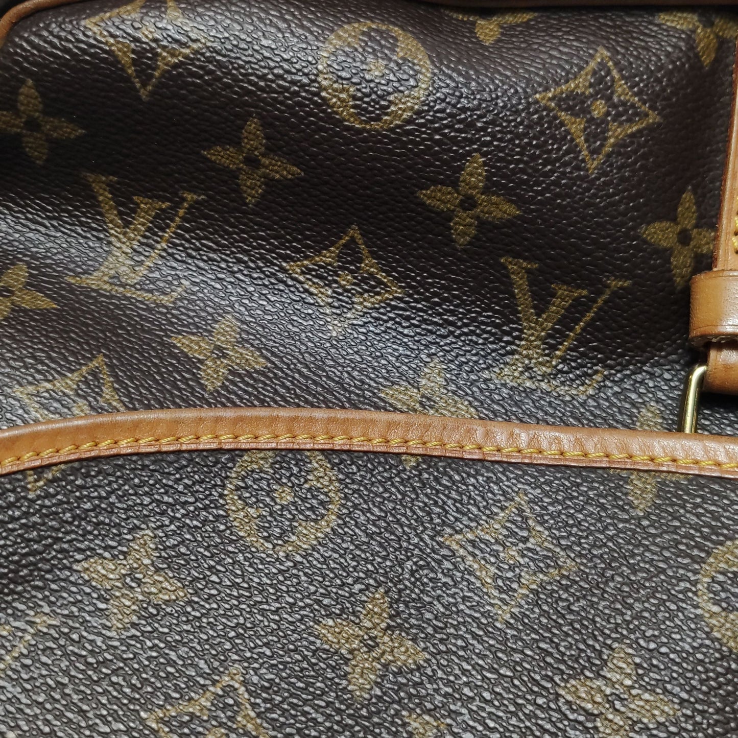 Preloved GLM-Saumur Twin Star Medium Tanned Leather Monogram Print Buckle  Crossbody Shoulder Bag 250622781248395