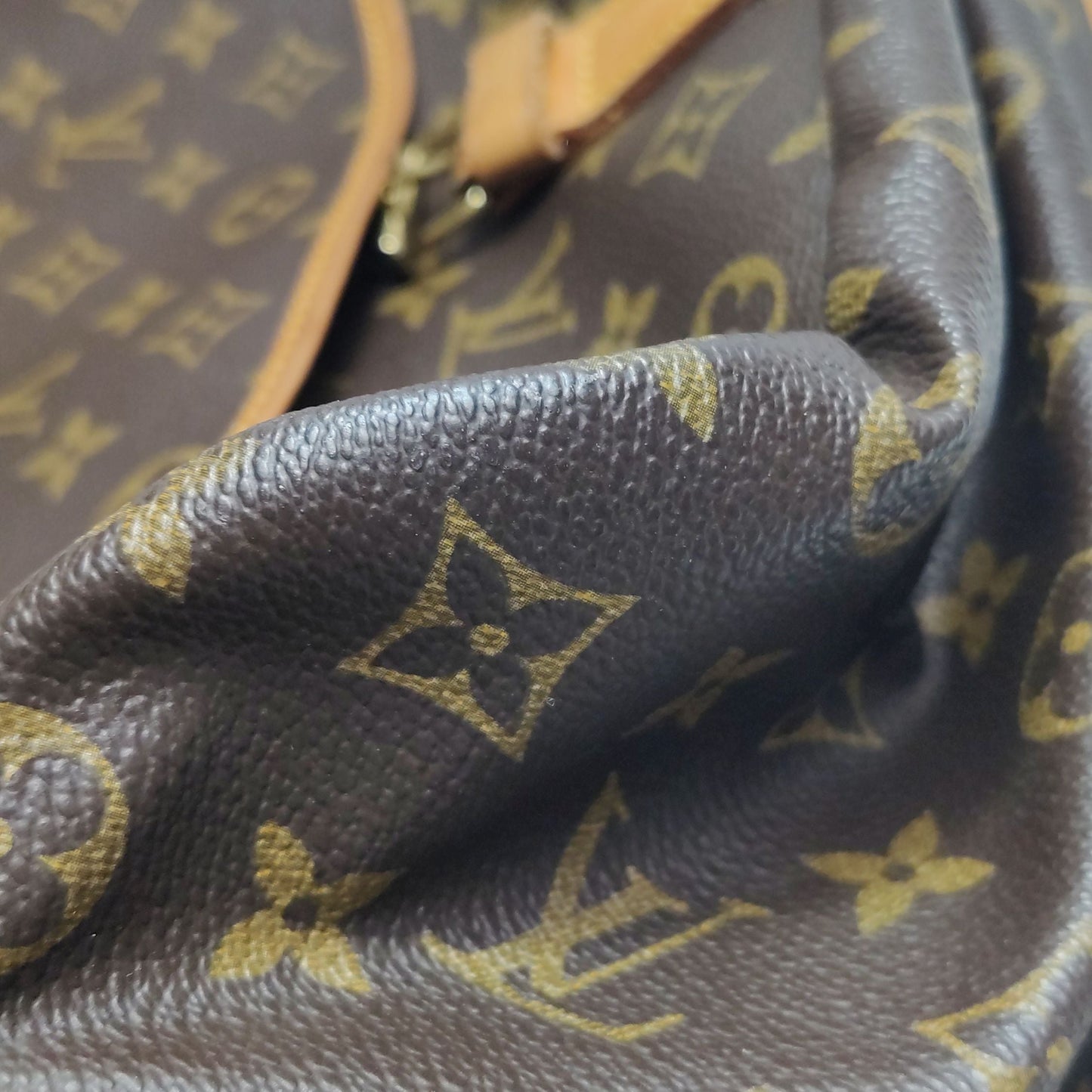 Preloved GLM-Saumur Twin Star Medium Tanned Leather Monogram Print Buckle  Crossbody Shoulder Bag 250622781248395