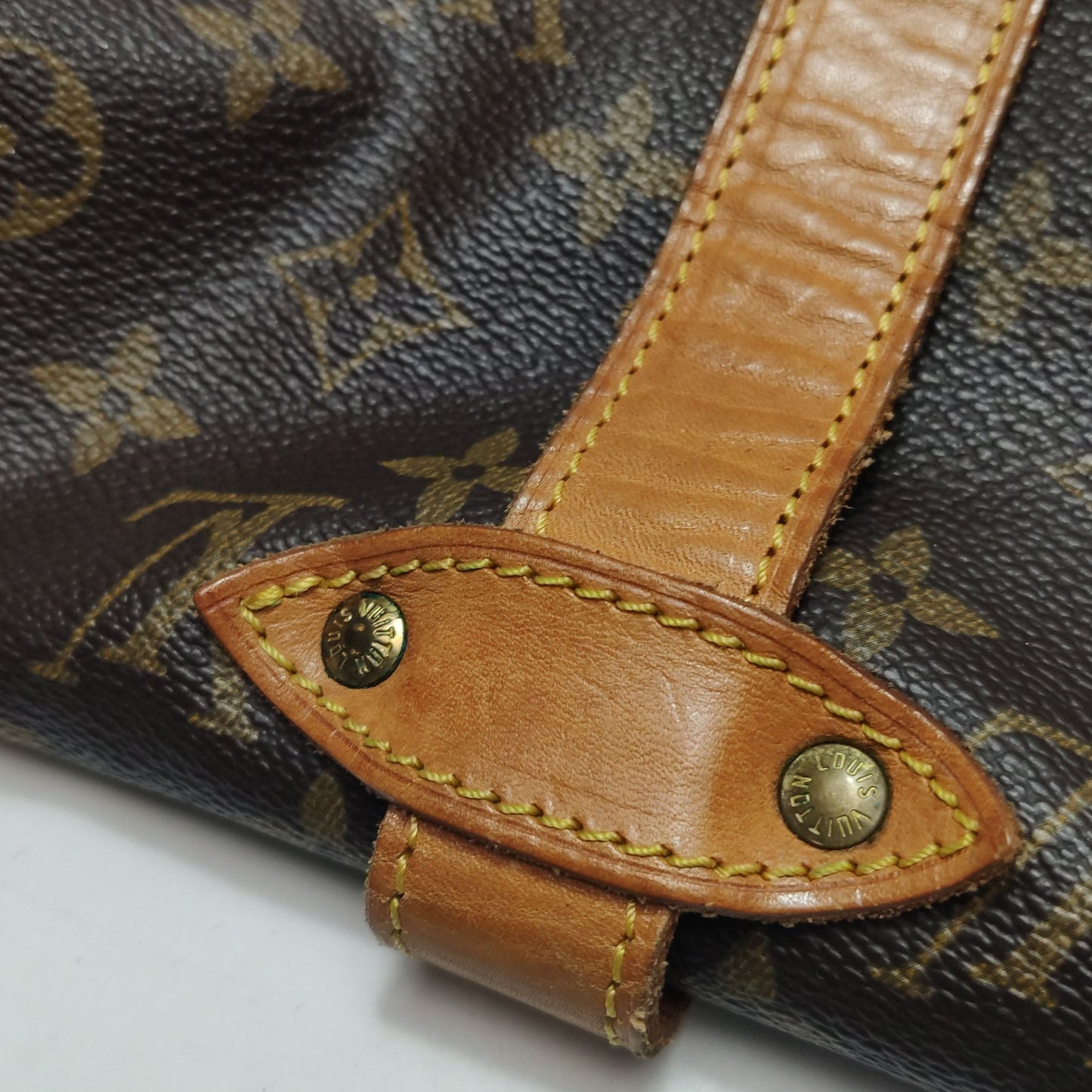 Preloved GLM-Saumur Twin Star Medium Tanned Leather Monogram Print Buckle  Crossbody Shoulder Bag 250622781248395
