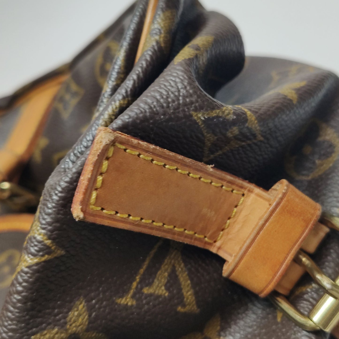 Preloved GLM-Saumur Twin Star Medium Tanned Leather Monogram Print Buckle  Crossbody Shoulder Bag 250622781248395