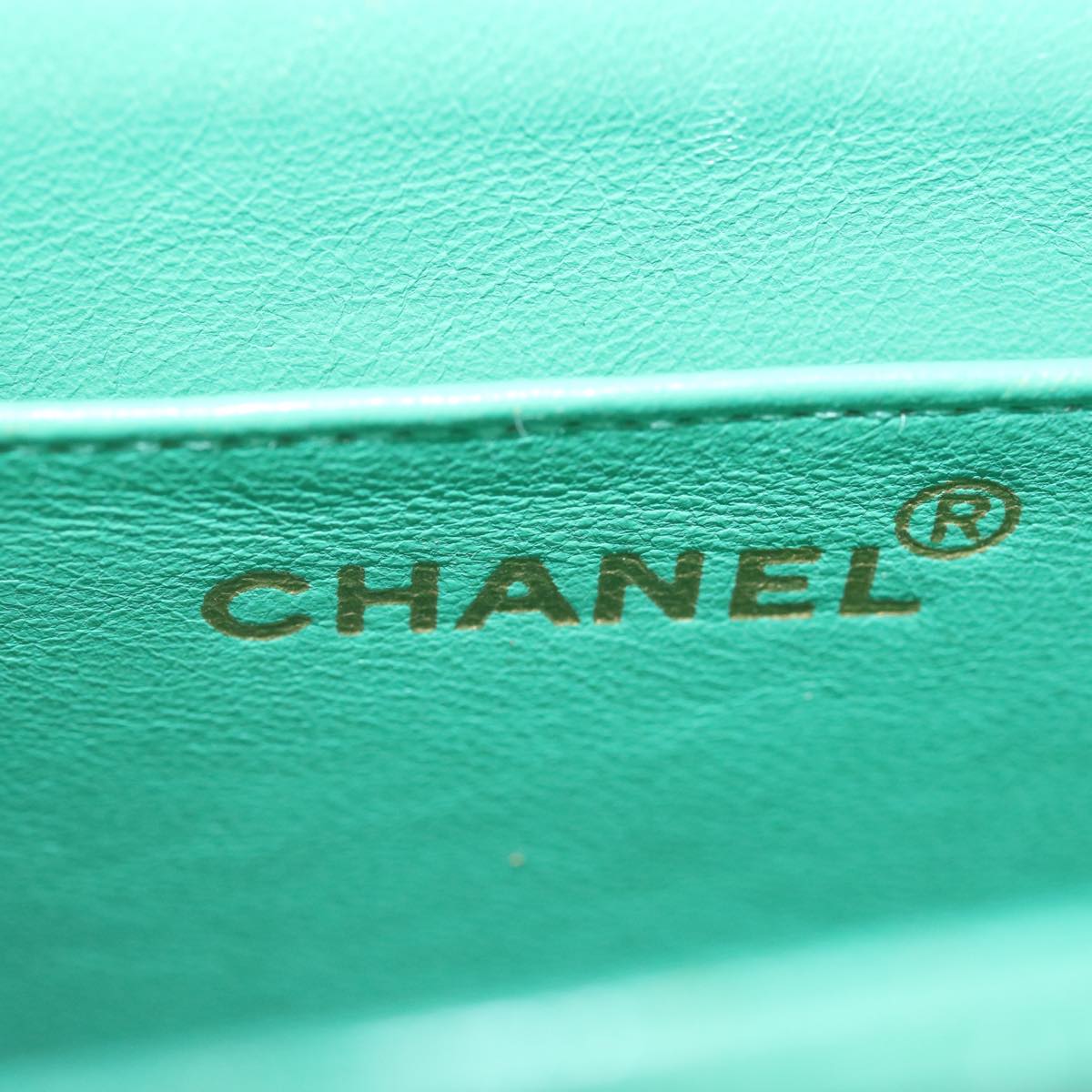 CHANEL Hand Bag Suede Green CC 68731A