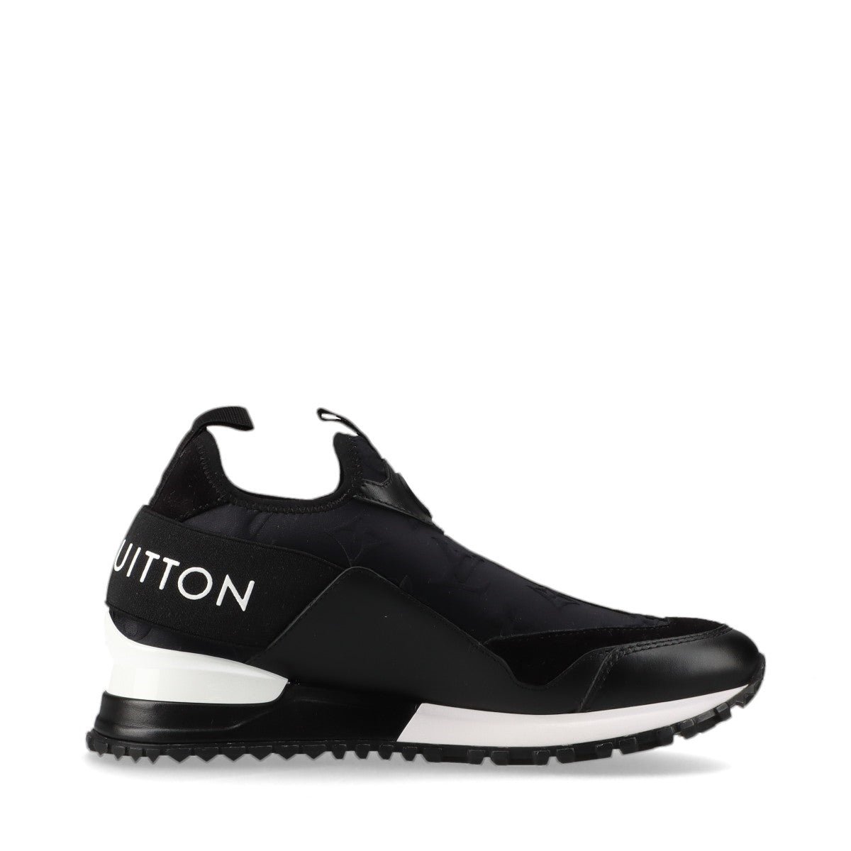 Louis Vuitton Runway Line Leather  Fabric Trainers 34.5  Black × White Monogram LV Circle Logo Box  Bag
