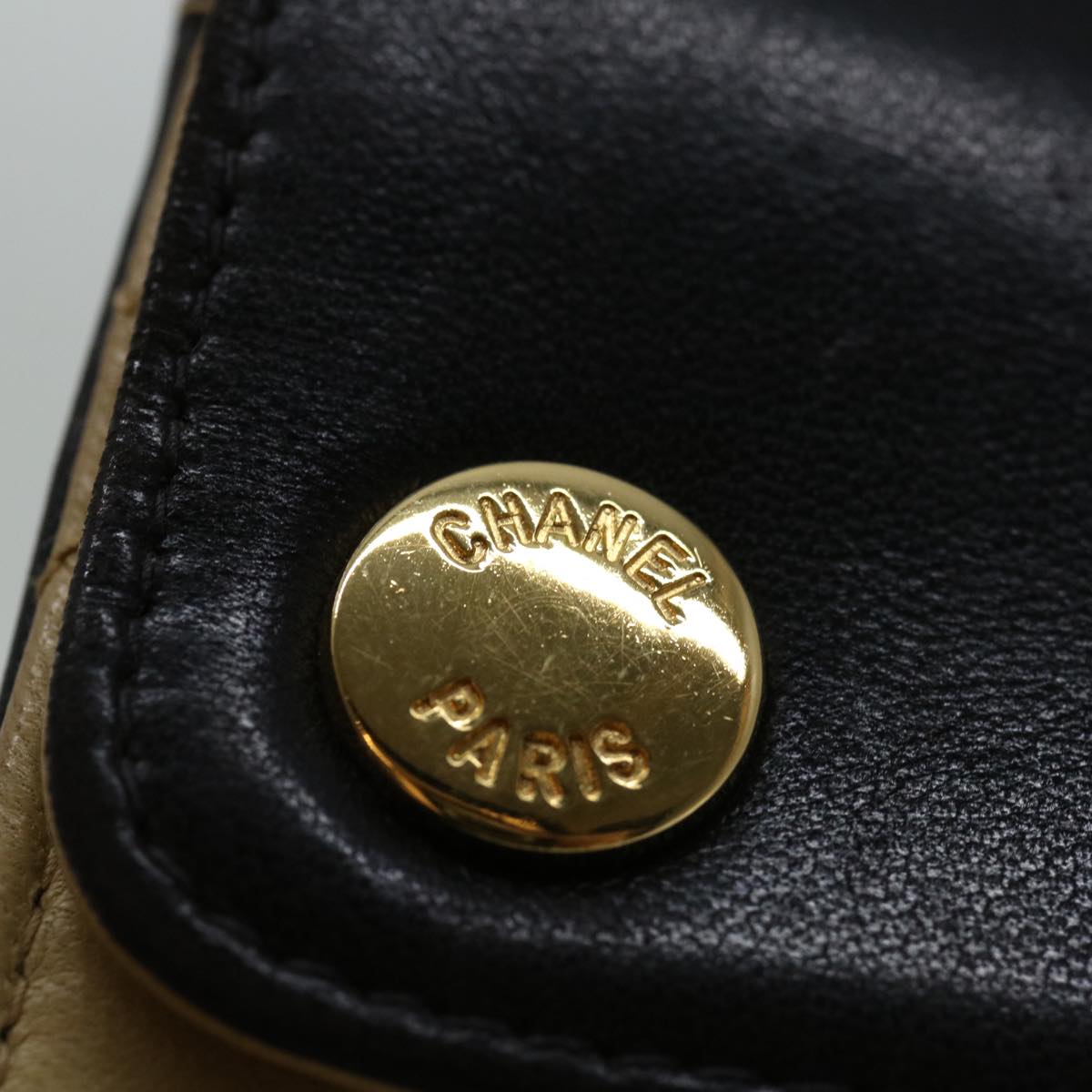 CHANEL Matelasse Hand Bag Leather Beige CC 68905A