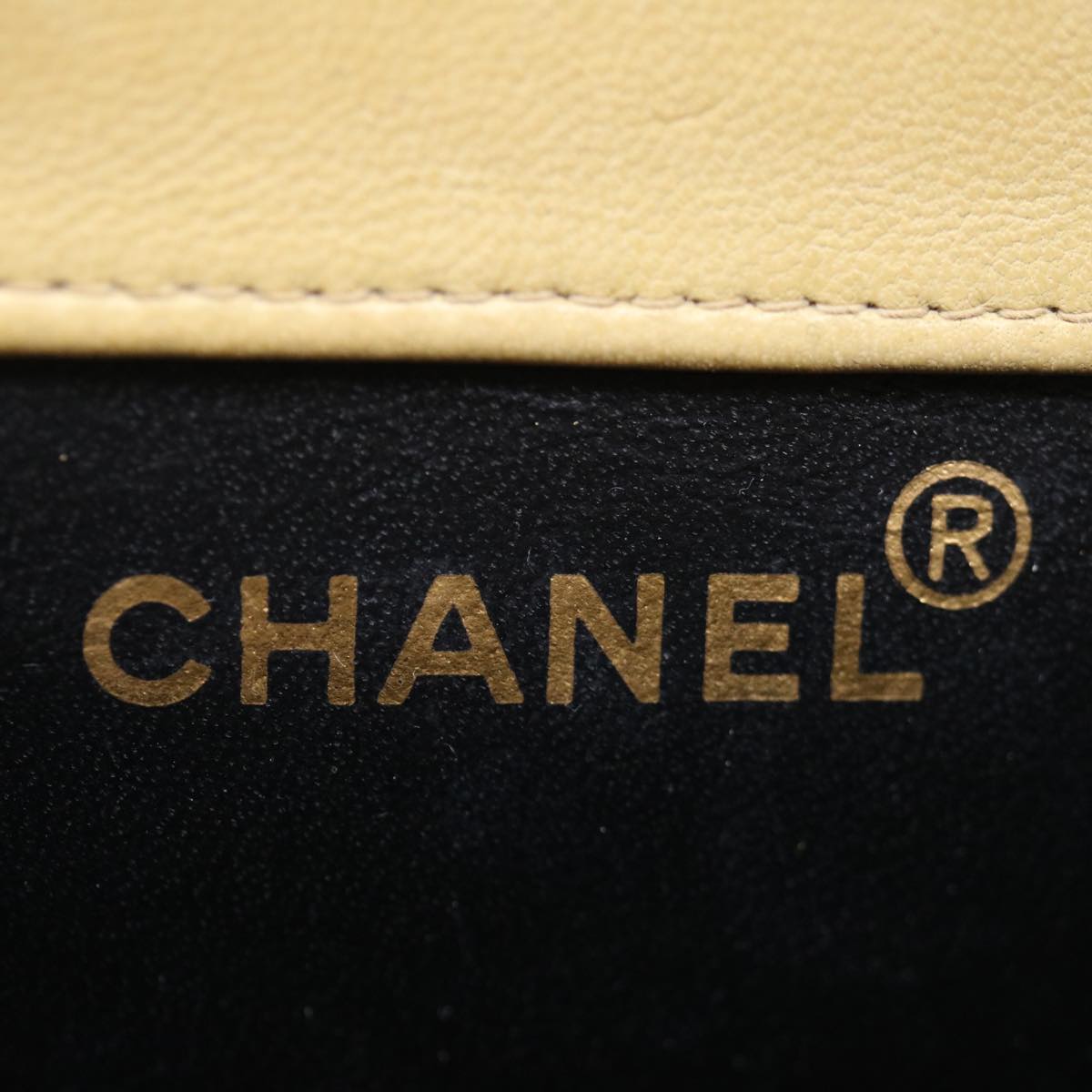CHANEL Matelasse Hand Bag Leather Beige CC 68905A